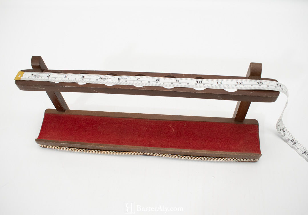 Swank Pipe Wrack Vintage Pipe Holder Red Brown Wood