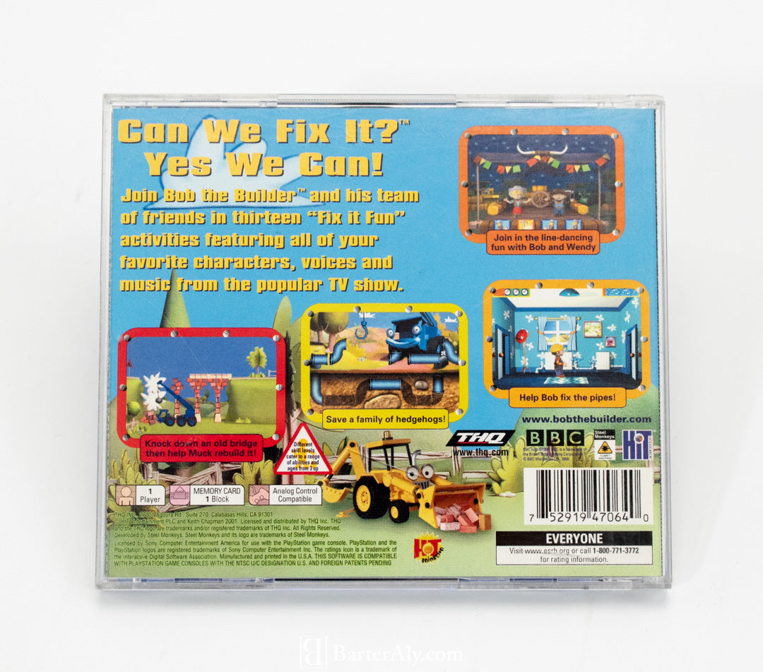 Bob the Builder Sony Playstation PS1 Black Label SLUS-01407 Video Game used