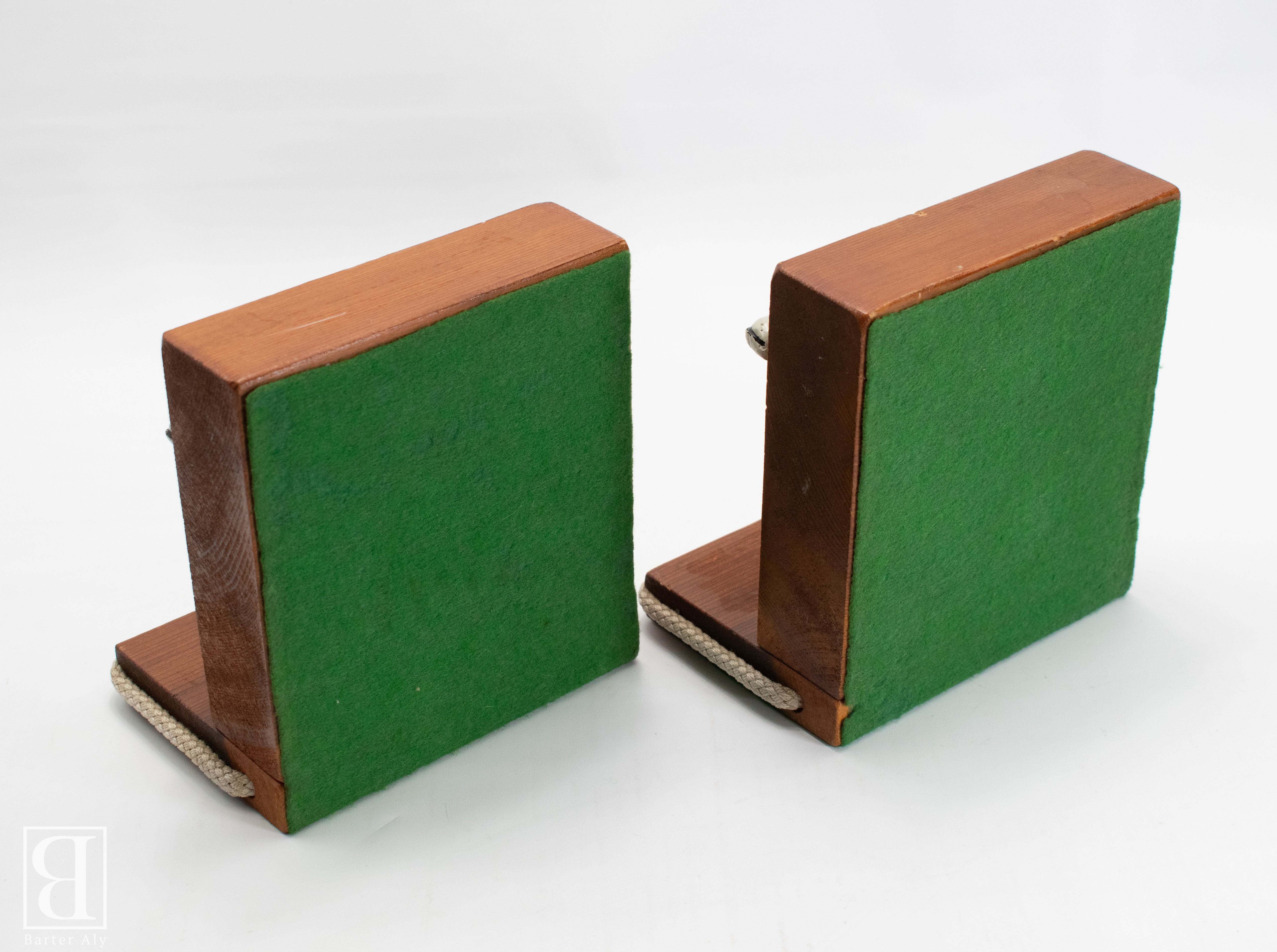Vintage Bookend Book Holders Dolphins Wood Unique Made Collectible Set used Book Ends