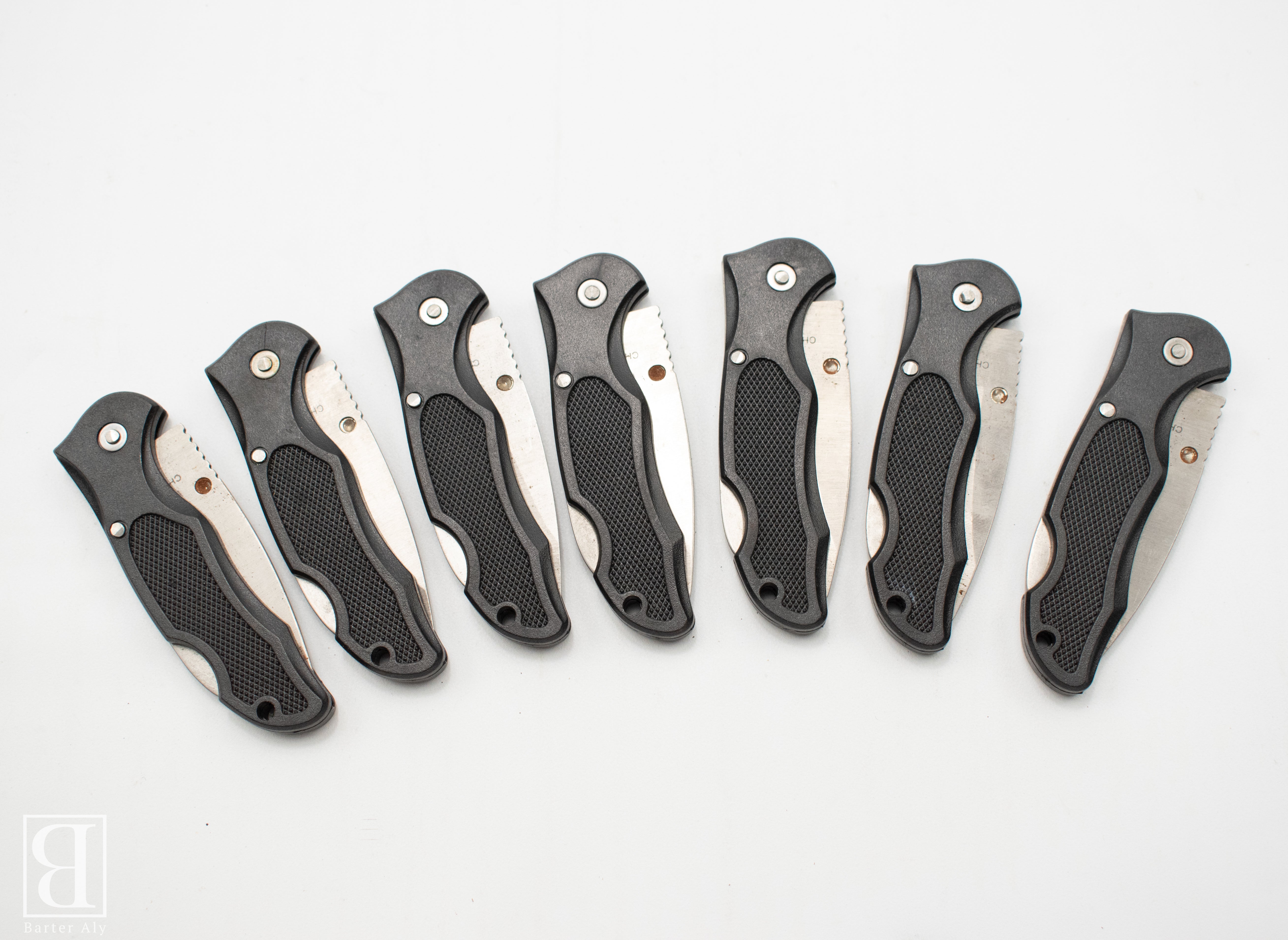 Knife Used Lot Pocket Knife Small Set Bulk of 7 Black 2inch