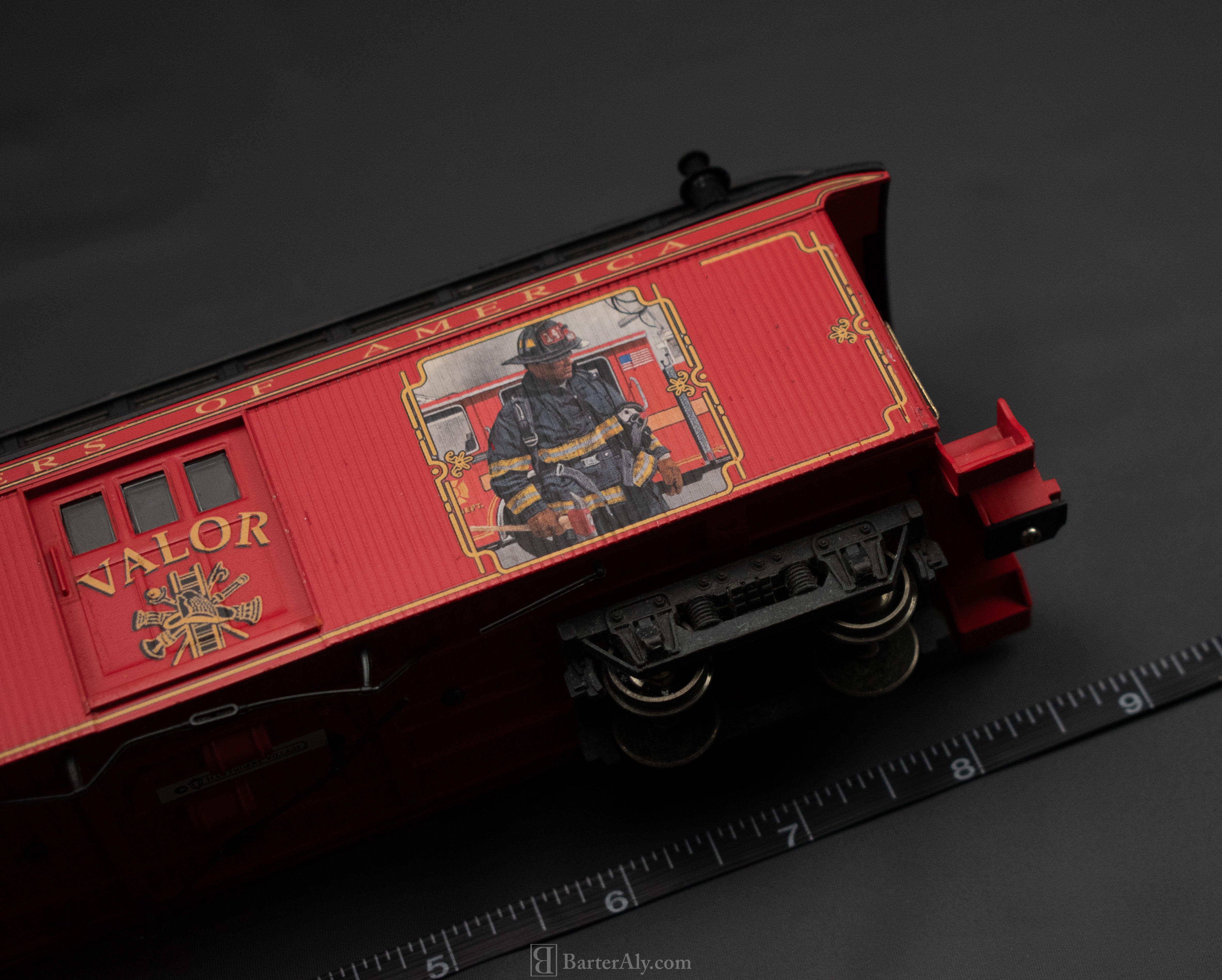 Fire Fighters of America Red Model Train  Hawthorne Village 6inch