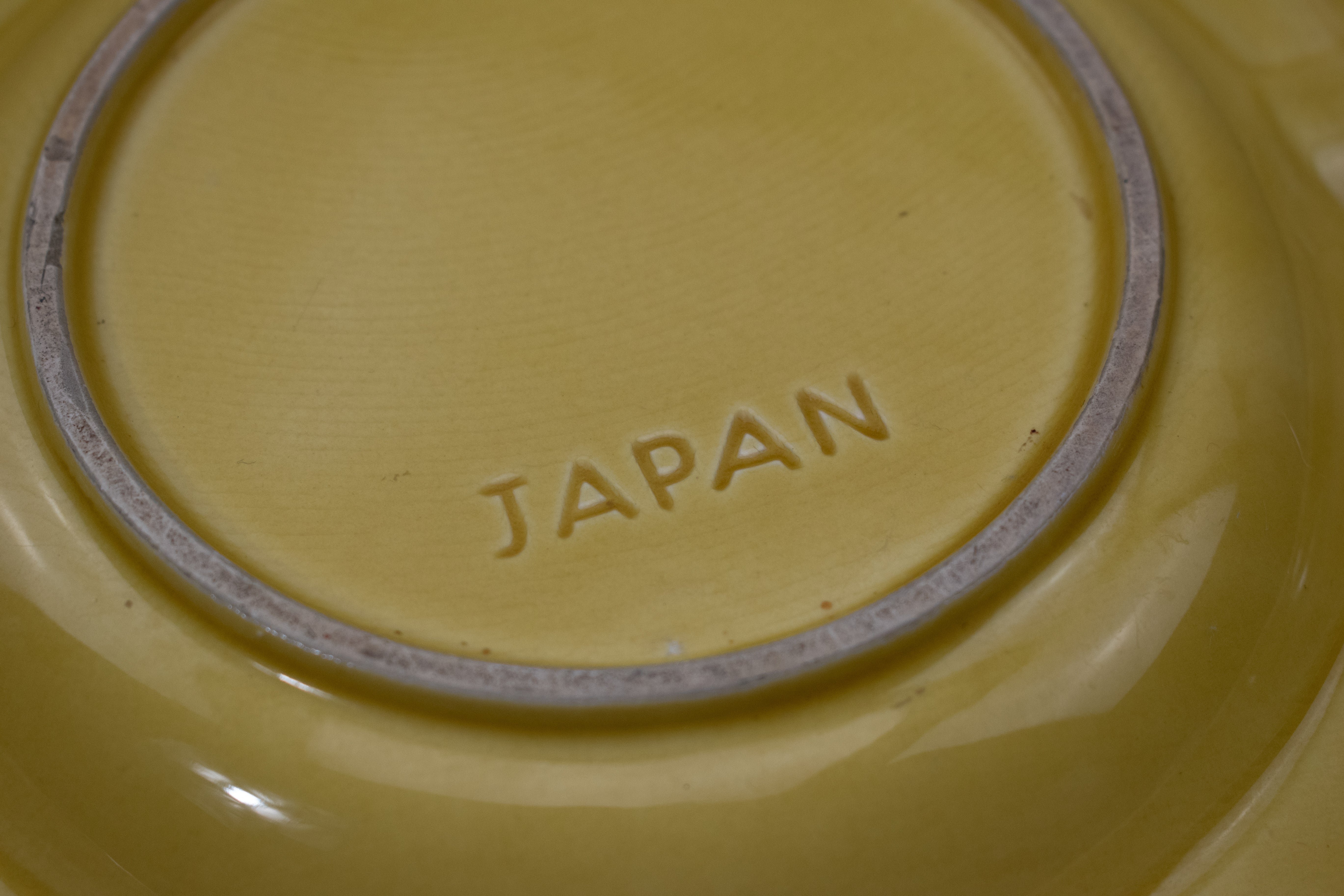 Ashtray Vintage Japan Yellow Ashtray Used 7 inch Yellow Used