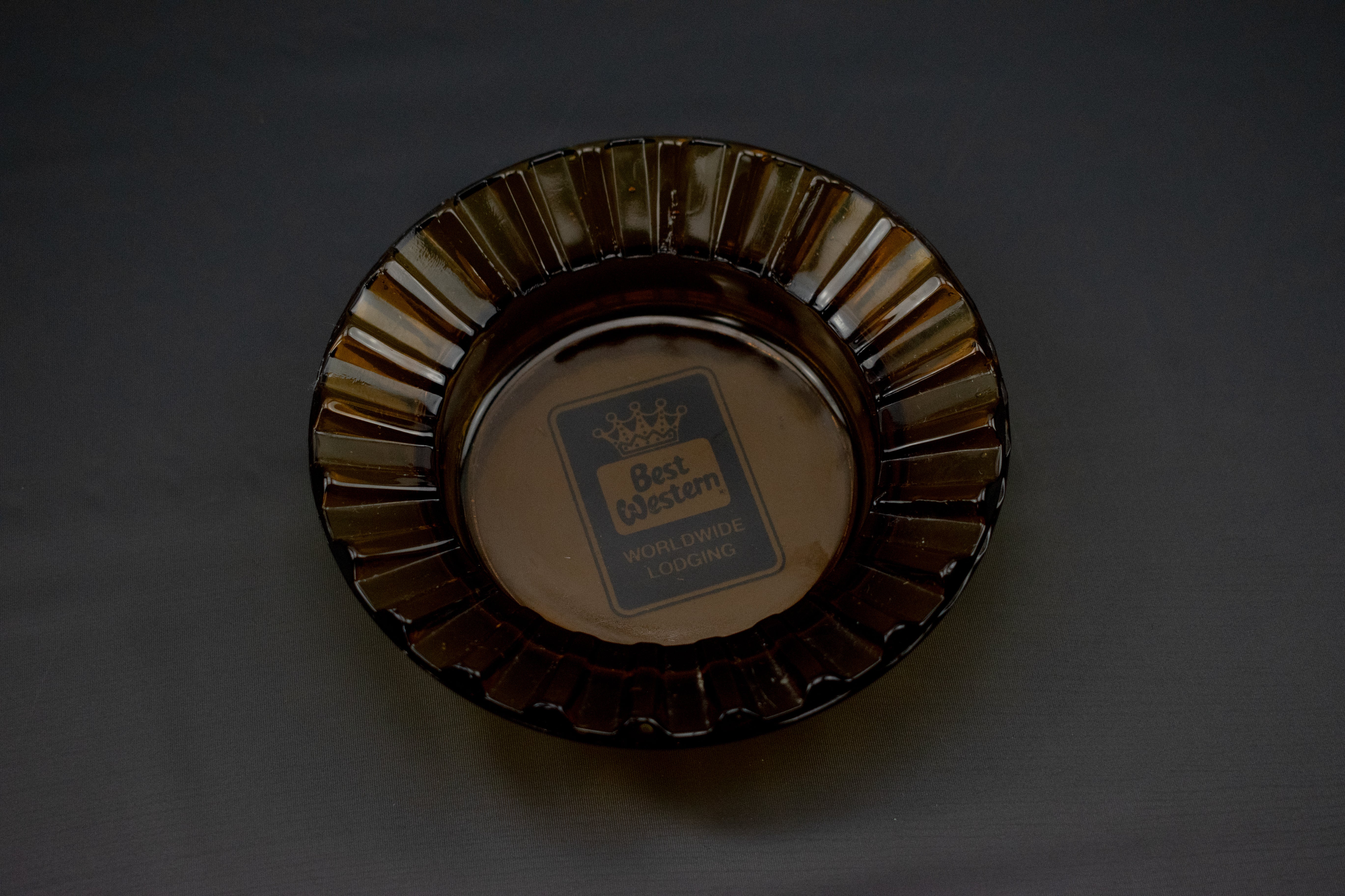 Ashtray  Western Vintage Ashtray Brown Glass Used 4 inch