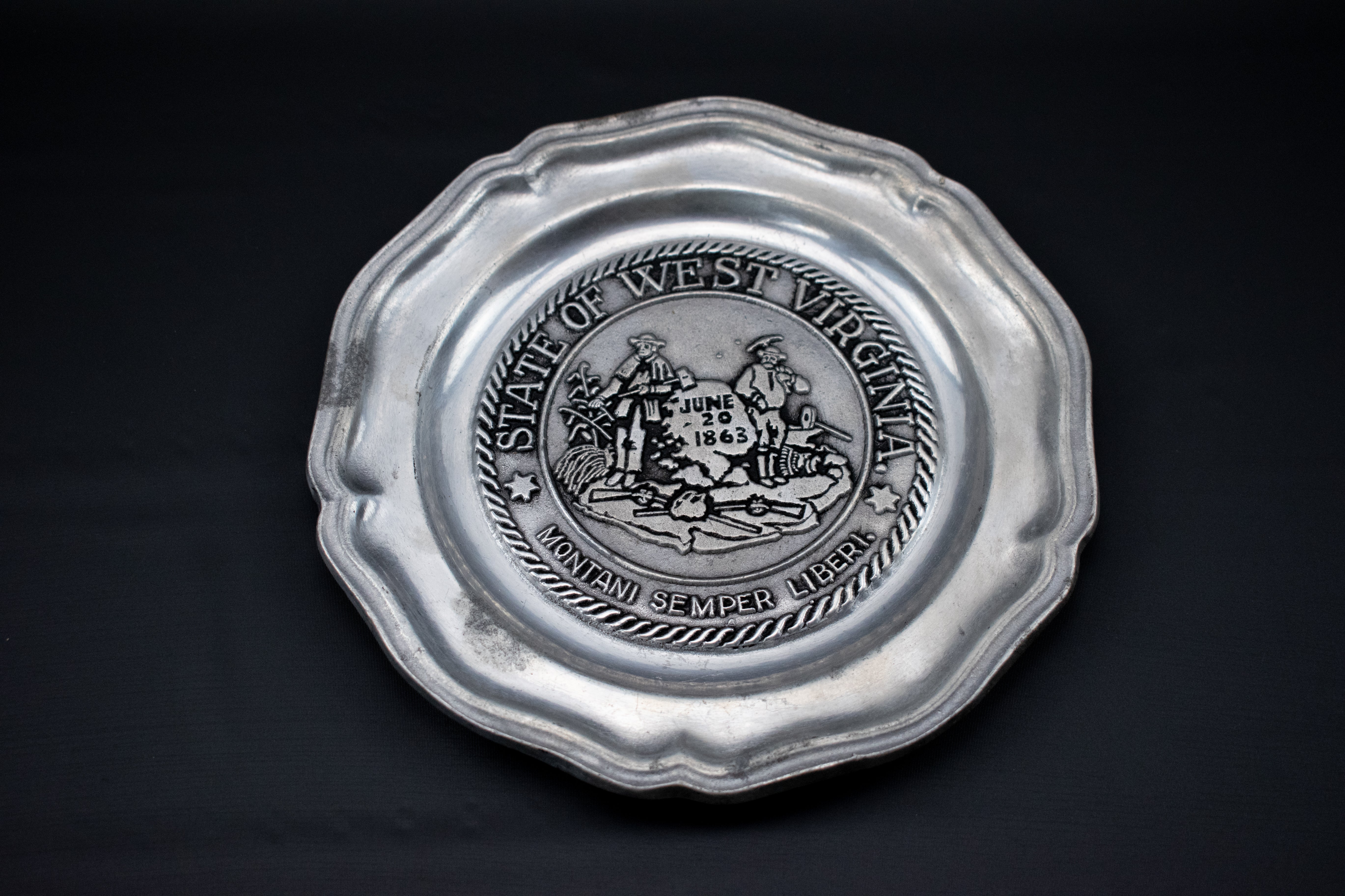 American History Silver Plate  RWP West Virginia 1863 June 20 Montani Semper