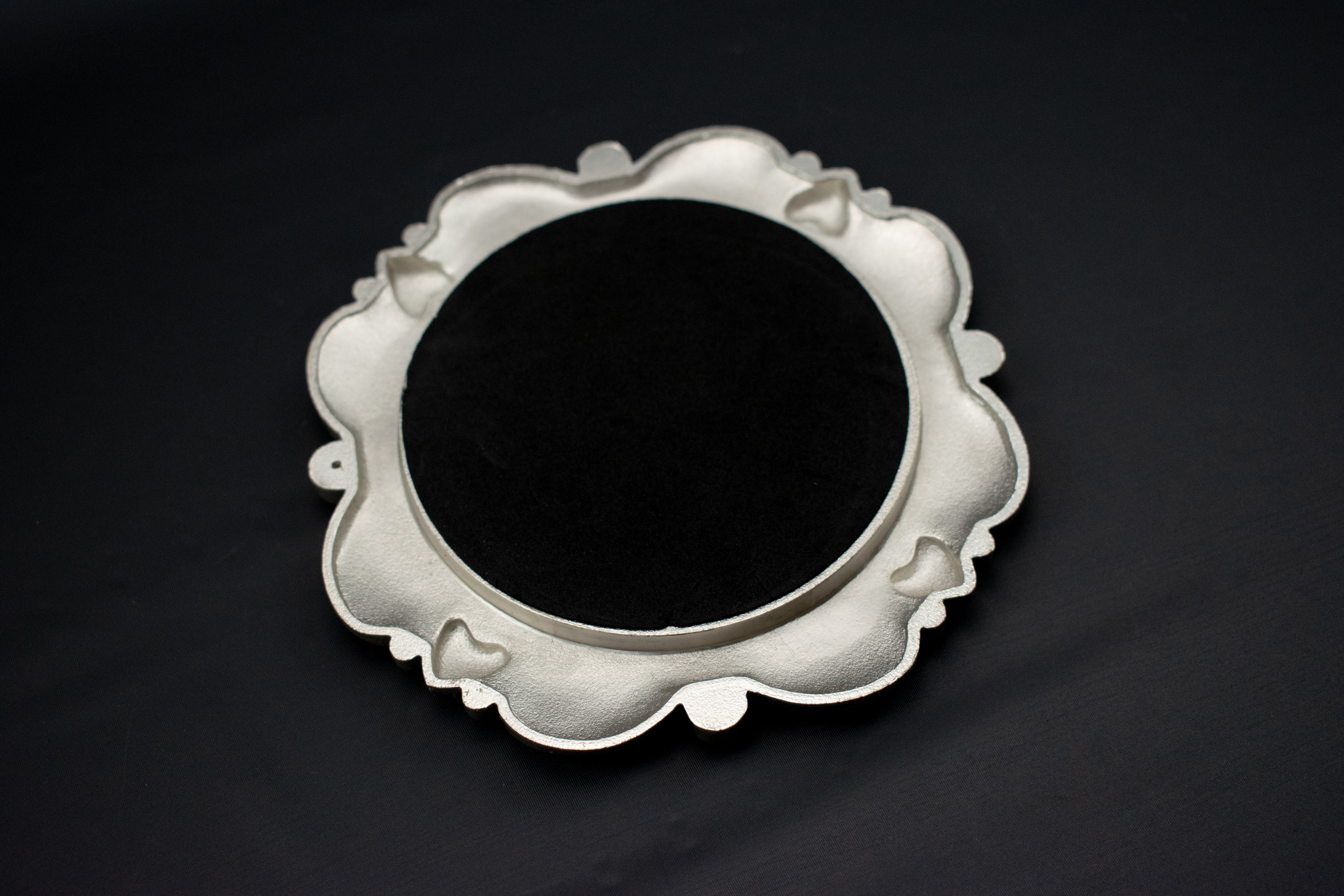 Candle Surface Plate Red & Silver Candle Plate Used 5x5 Inch Candle Holder