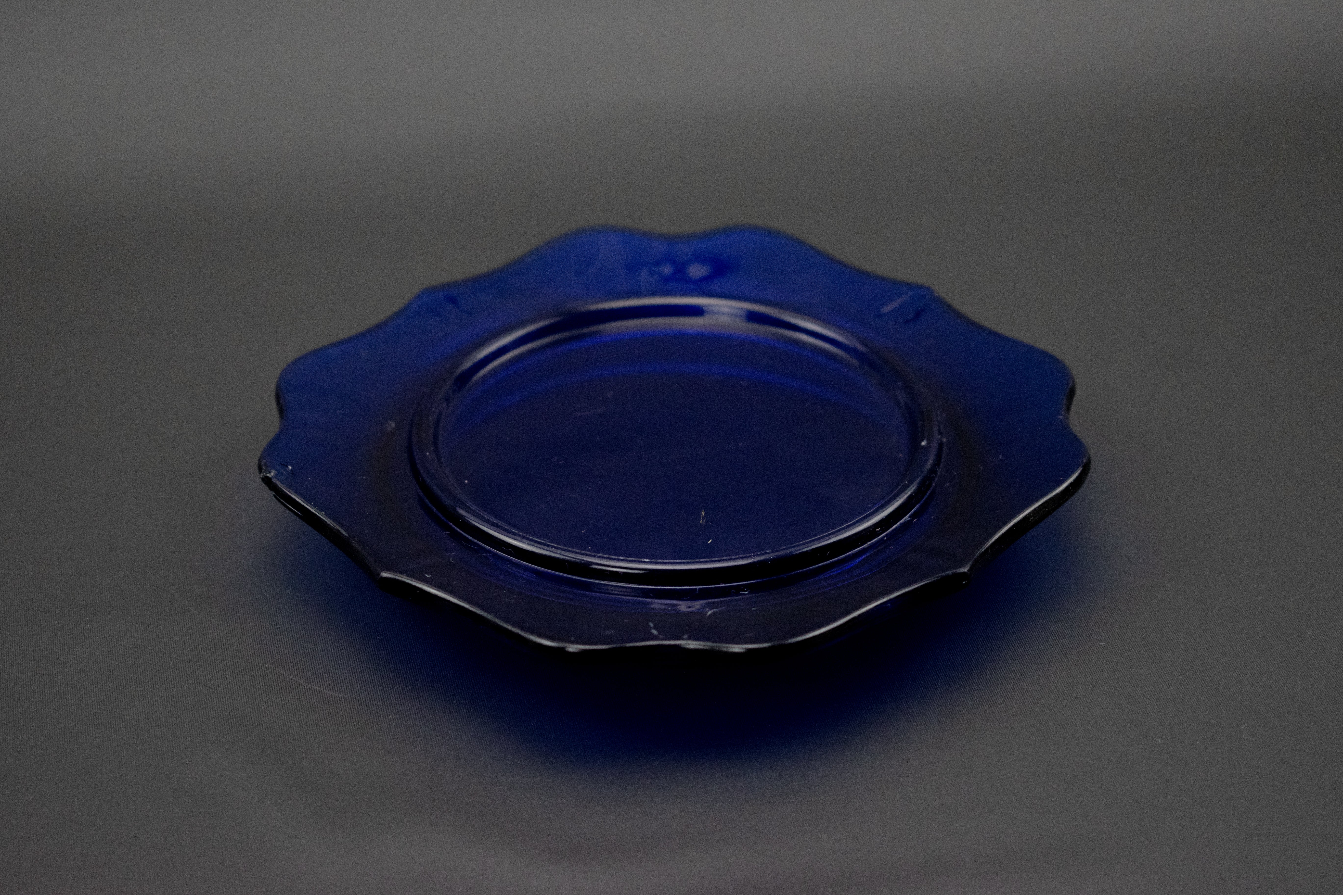 Candle Plate Cobalt Blue Glass Candle Plate Used 5inch Plate Candle Platform Glass