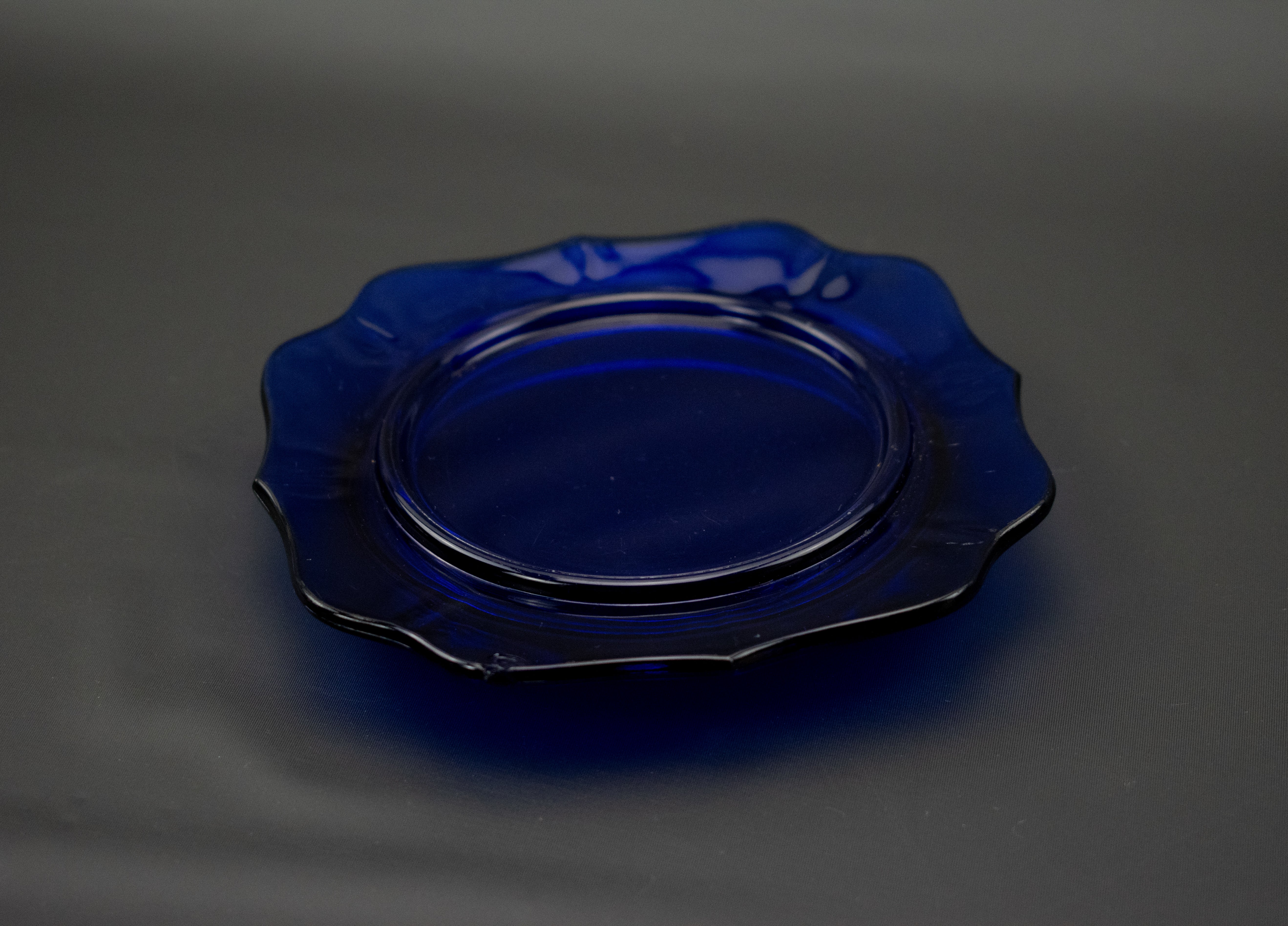 Candle Plate Cobalt Blue Glass Candle Plate Used 5inch Plate Candle Platform Glass