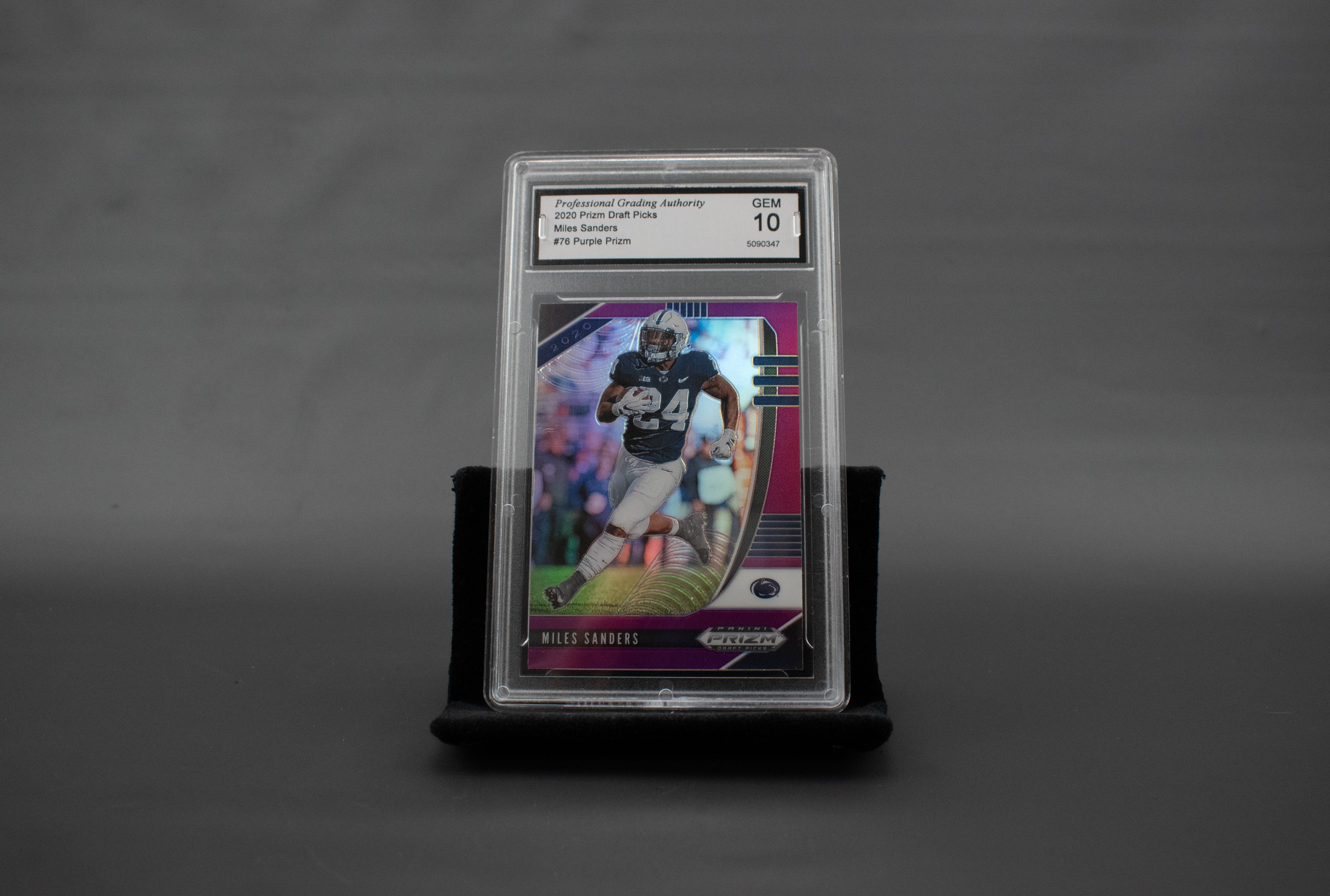 Miles Sanders #76 Purple Prizm 2020 Prizm Draft Picks Gem 10 Graded Football Card