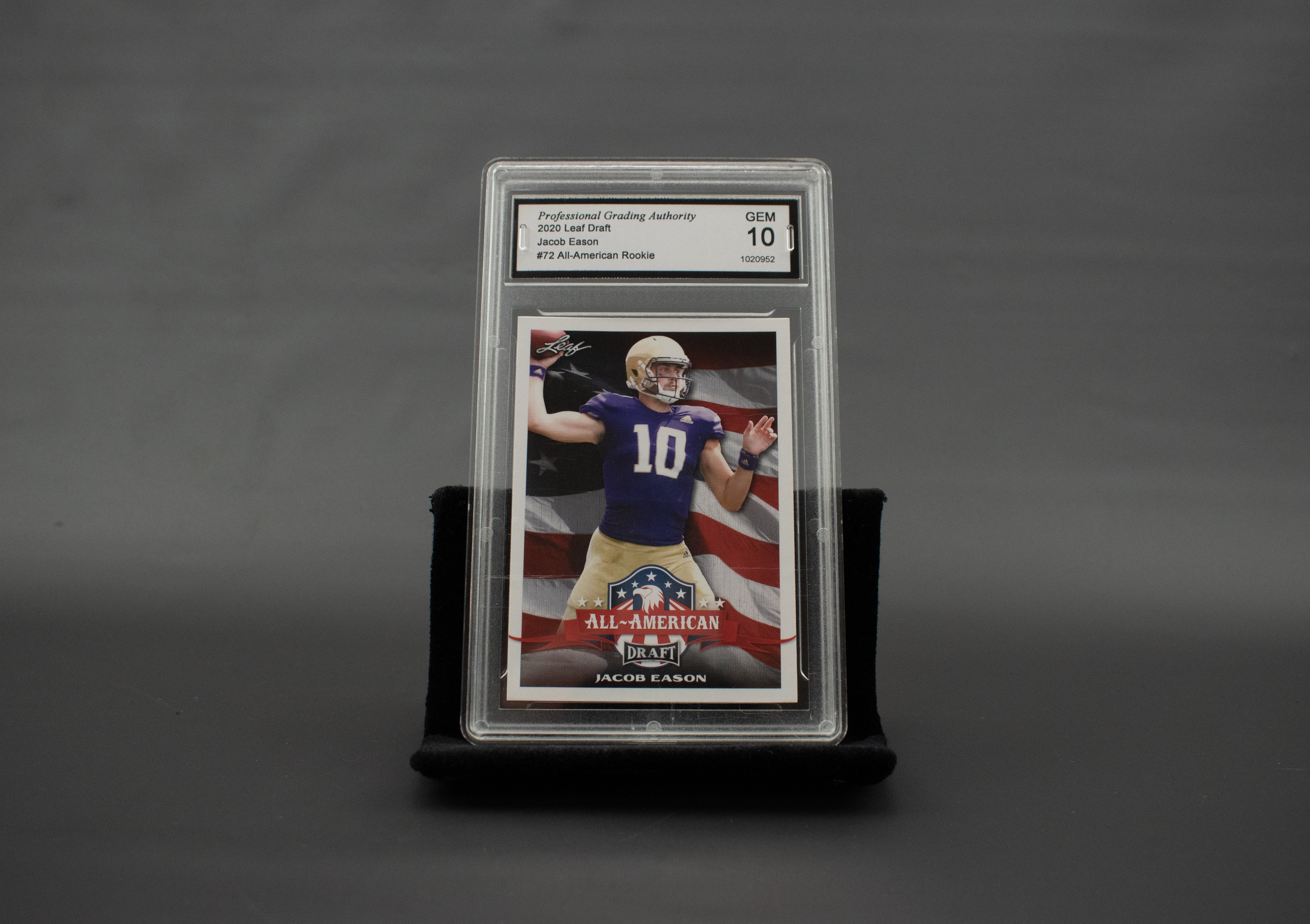 Jacob Eason 2020 Leaf Draft #72 All-American Rookie Gem 10 Graded