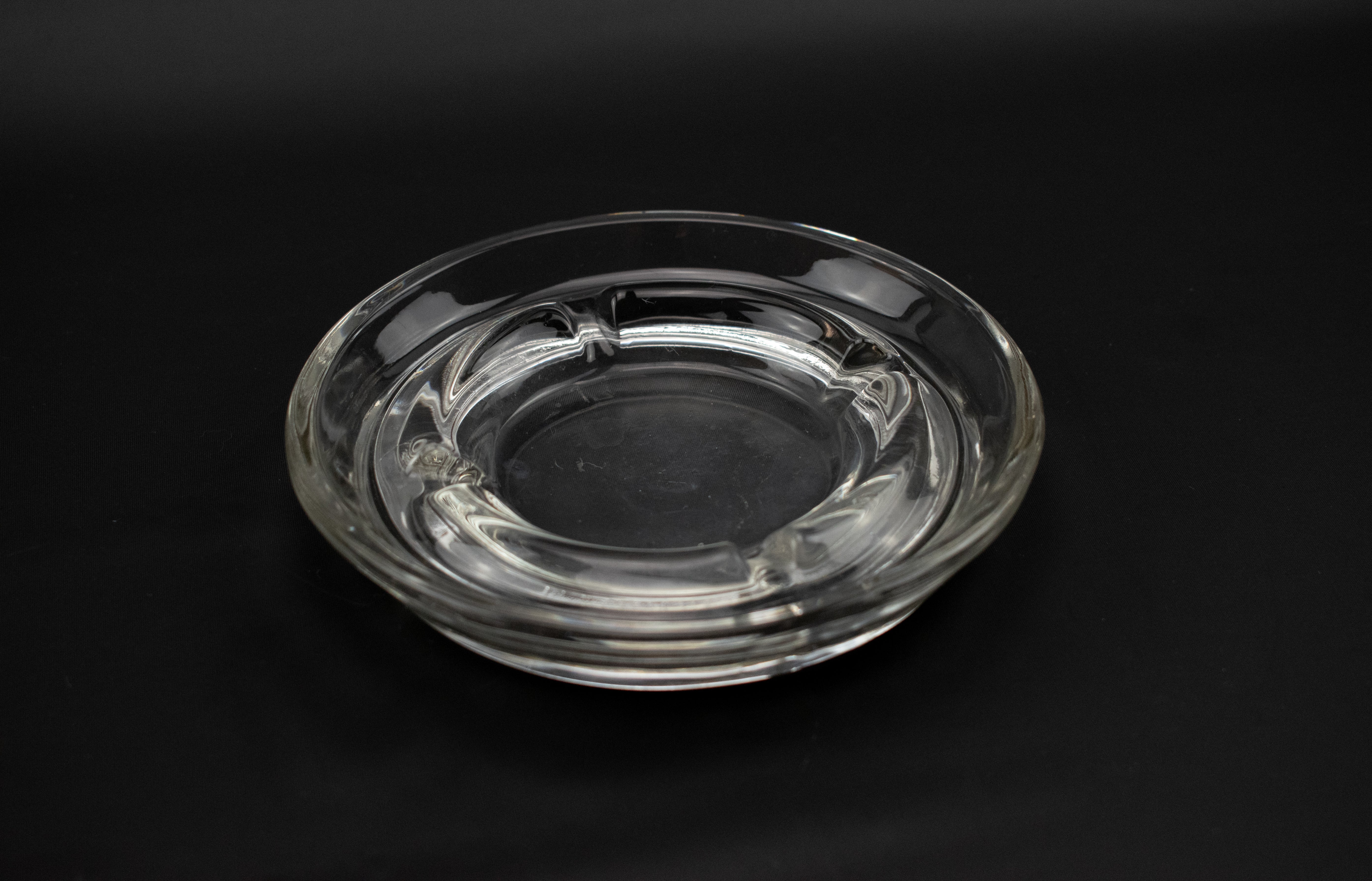 Ashtray Basic Clear Vintage 5 inch Wide Used Clear Glass Small