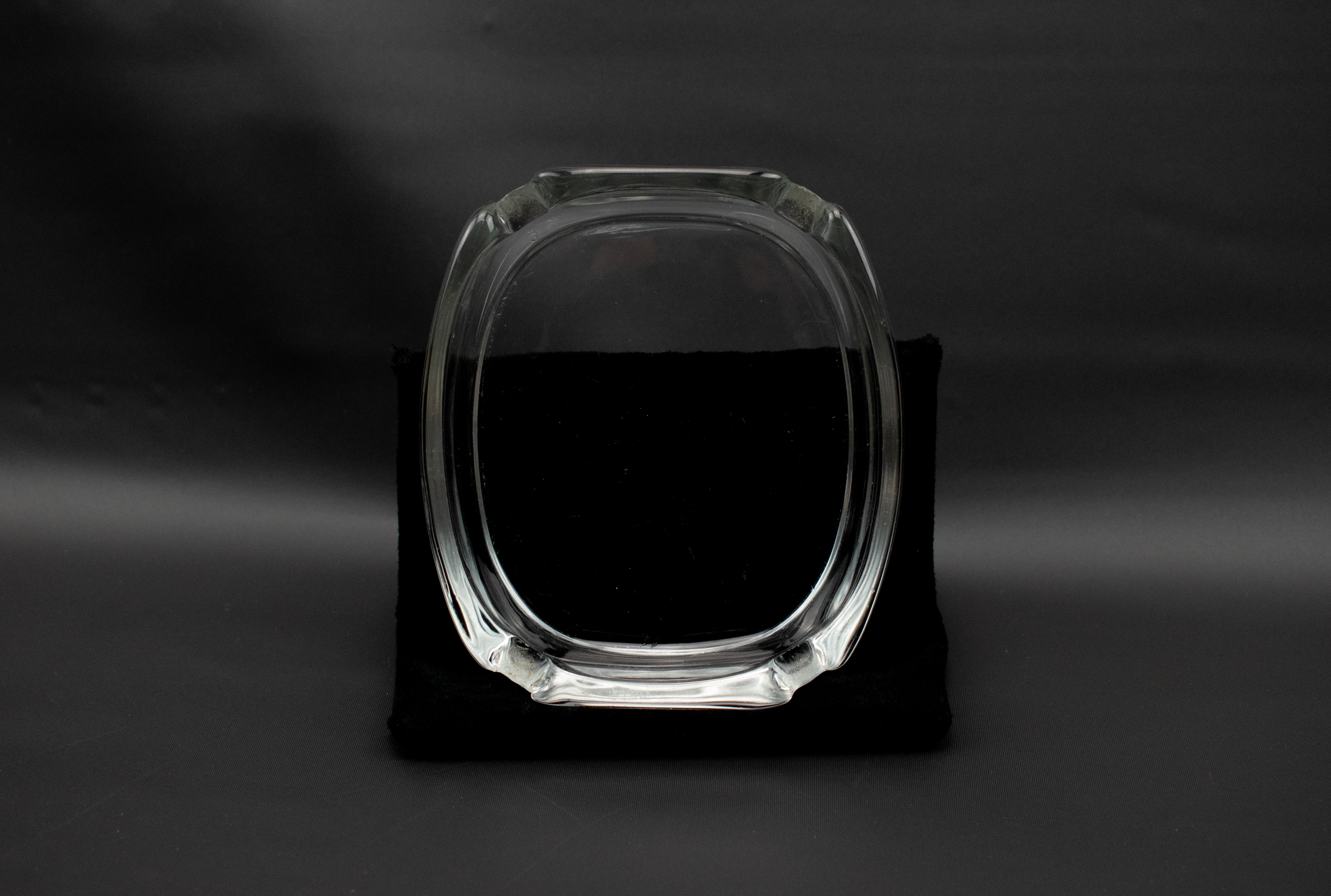 Ashtray Small Clear Glass 4 Holder Used 4 inch