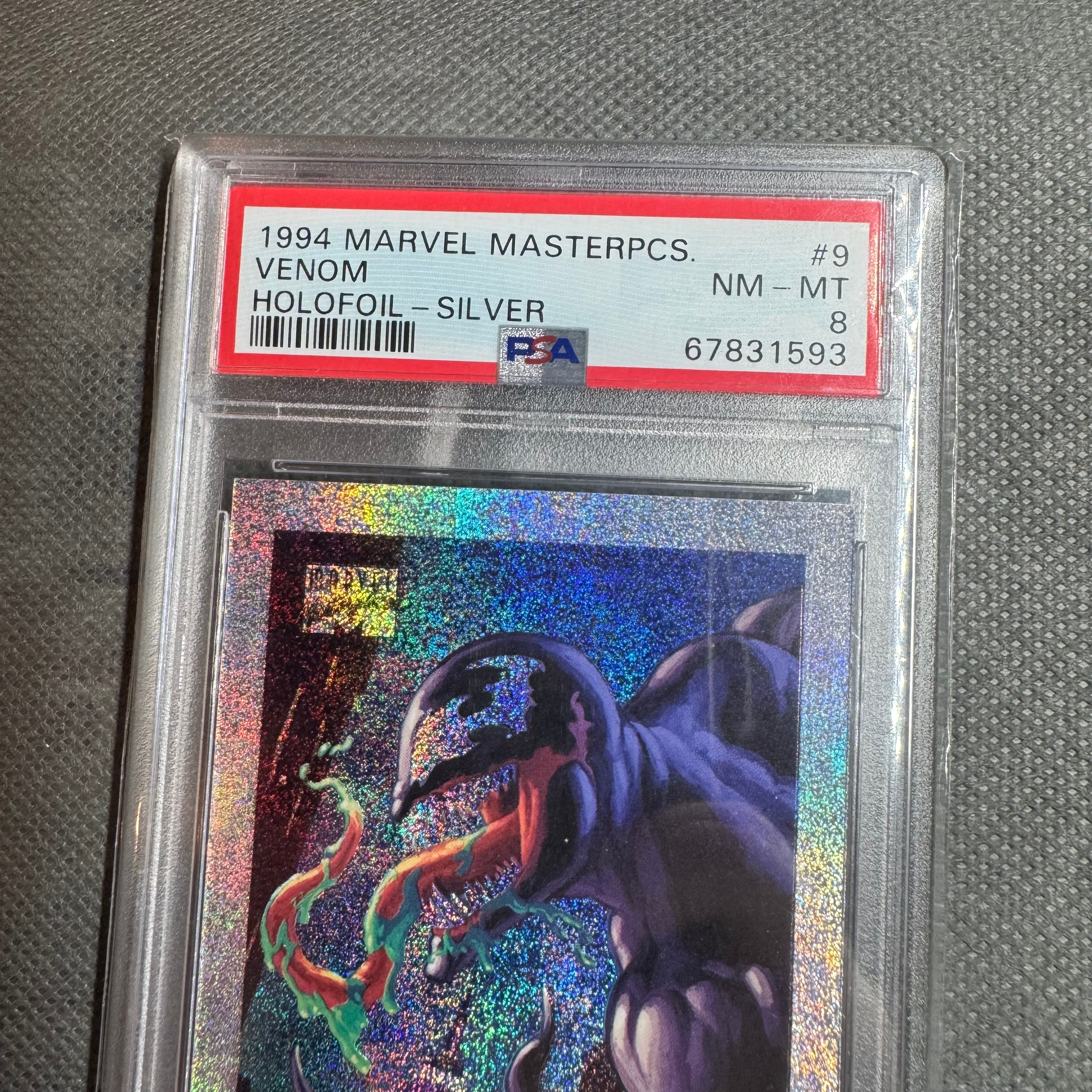 1994 MARVEL MASTERPIECES FOIL SILVER #9 VENOM PSA 8