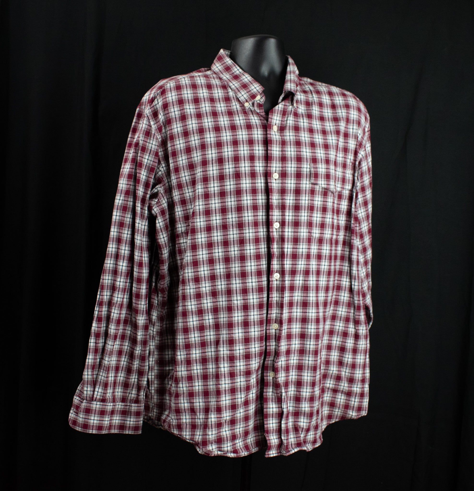 Champs XXL Adult Mens Long Sleeve Shirt Red Button Up Casual Wear