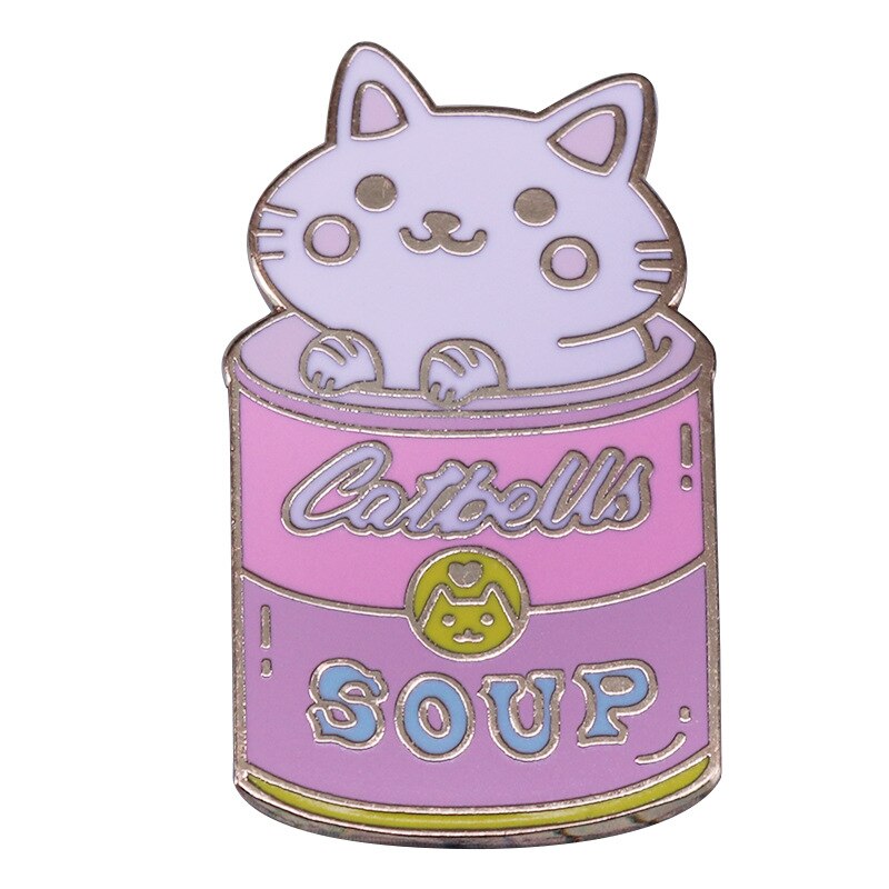 Canned Cat Brooch Andy Warhol Inspired Art Badge