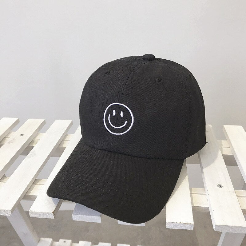 Cartoon Smile Face Baseball Caps For Men Women Fashion Kpop Snapback Hip Hop Caps 100%Cotton Streetwear Sports Funny Dad Hat