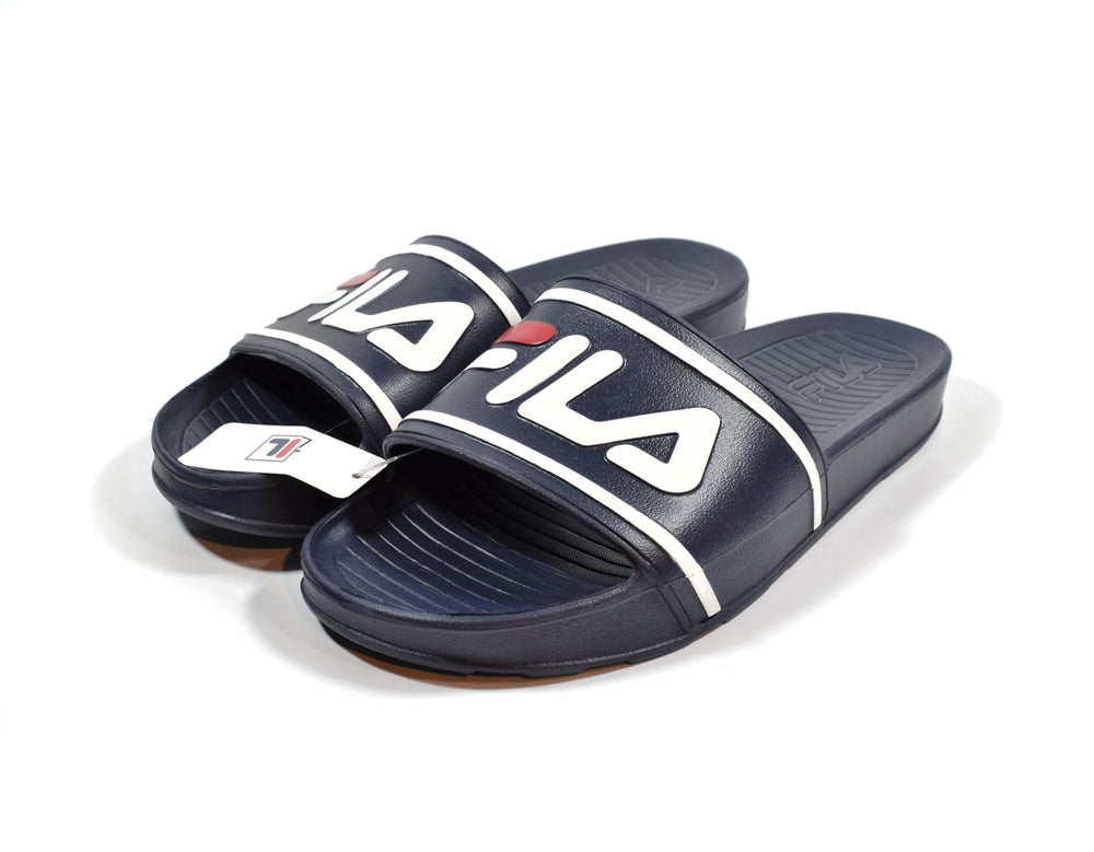 Fila Mens Drifter Slides Authentic Fila Red White Blue Sandals NEW