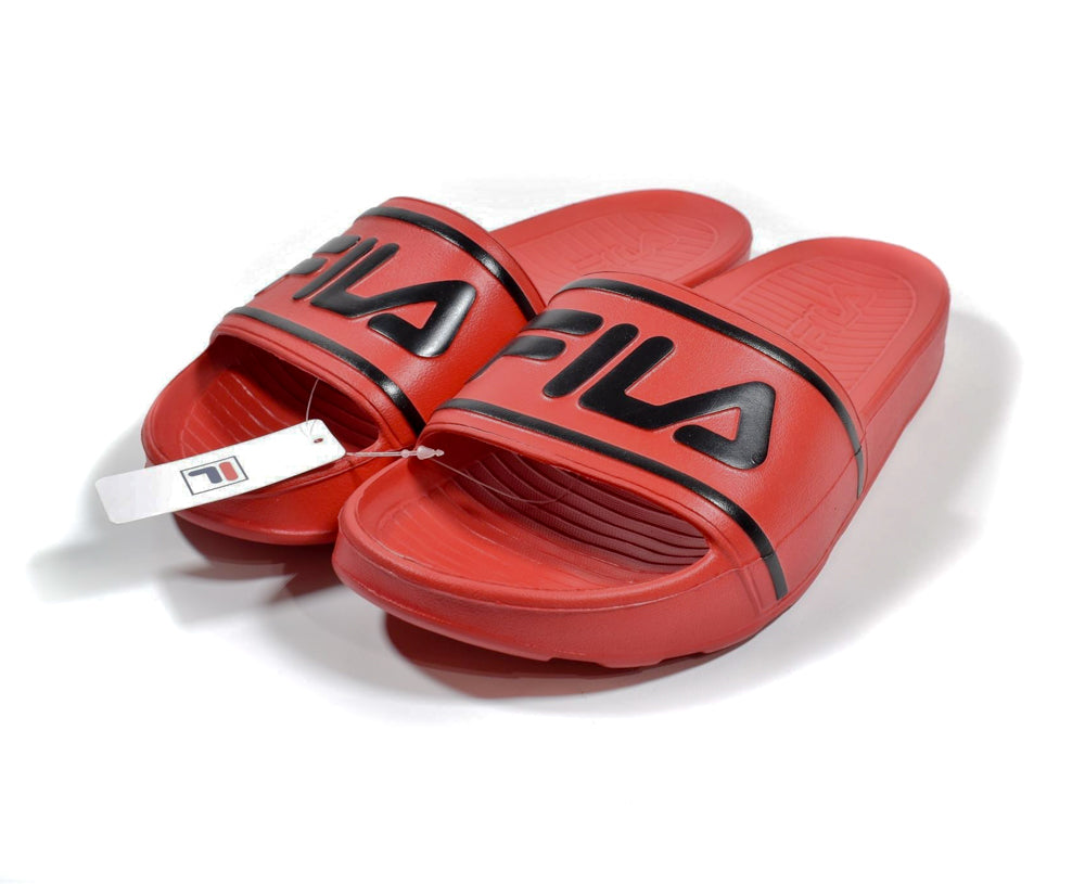 Fila Drifter Slides Authentic Mens Red Sliders Adult Slip On Size 10 New
