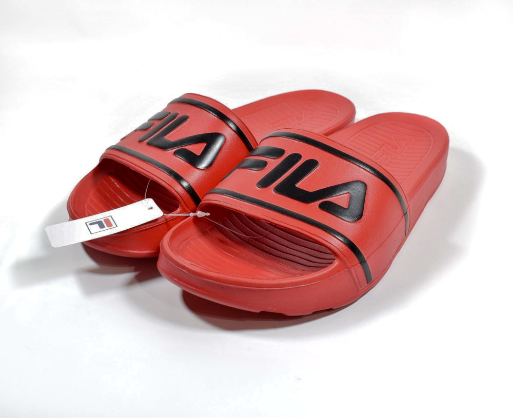 Fila Drifter Slides Authentic Size 8 Mens Red Sliders Adult Slip on NEW