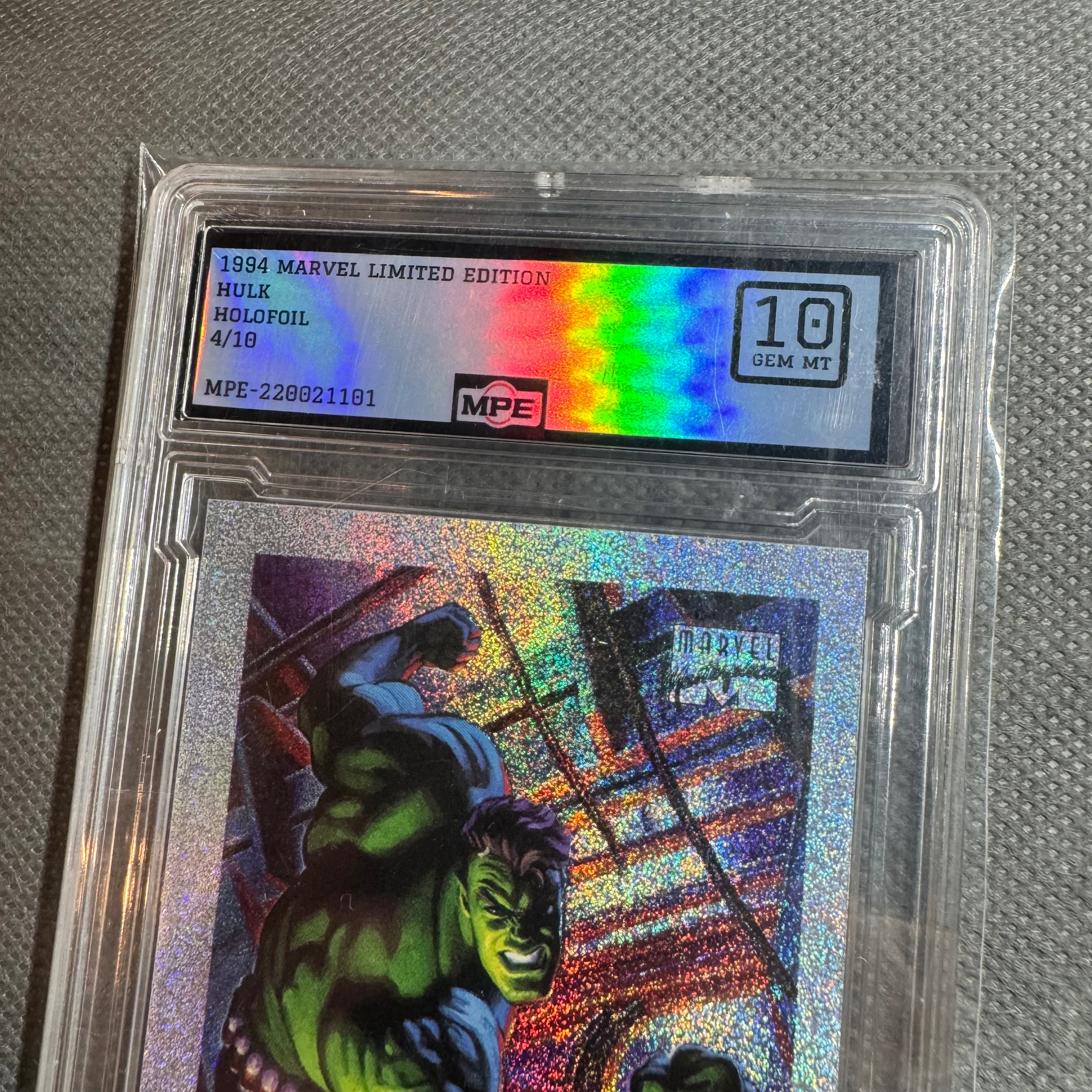 1994 marvel masterpieces gem mint 10 hulk