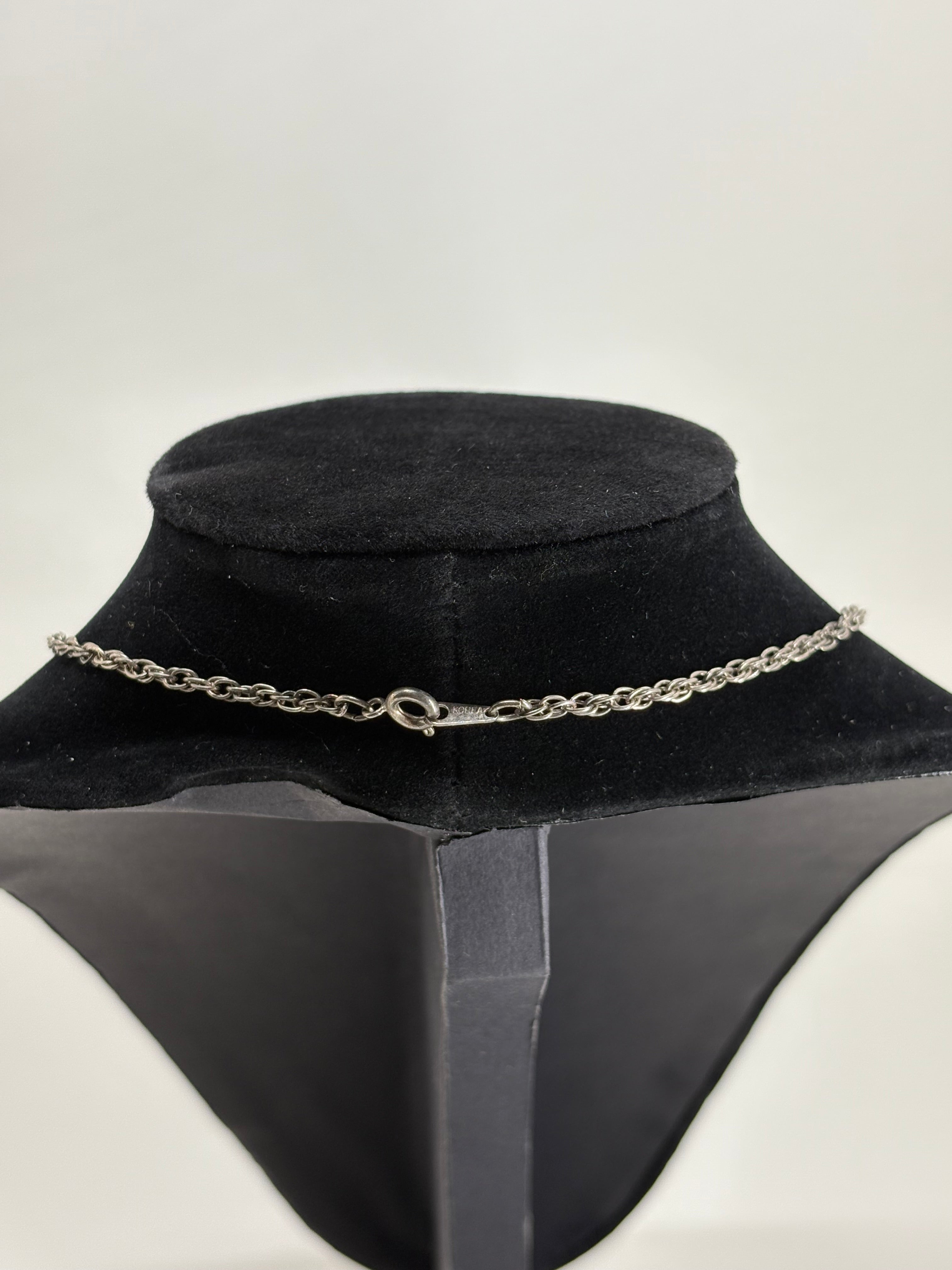 Vintage KOREA Necklace with Flying Eagle Pendant 10"