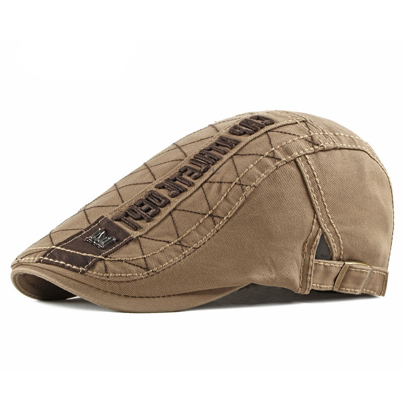 Casual Men's Hats Retro Berets Hat For Women Cotton Visors Embroidery Herringbone Flat Caps Artist Peaked Newsboy Cap