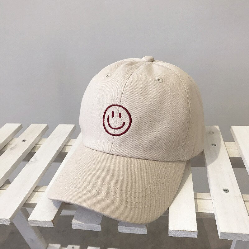 Cartoon Smile Face Baseball Caps For Men Women Fashion Kpop Snapback Hip Hop Caps 100%Cotton Streetwear Sports Funny Dad Hat