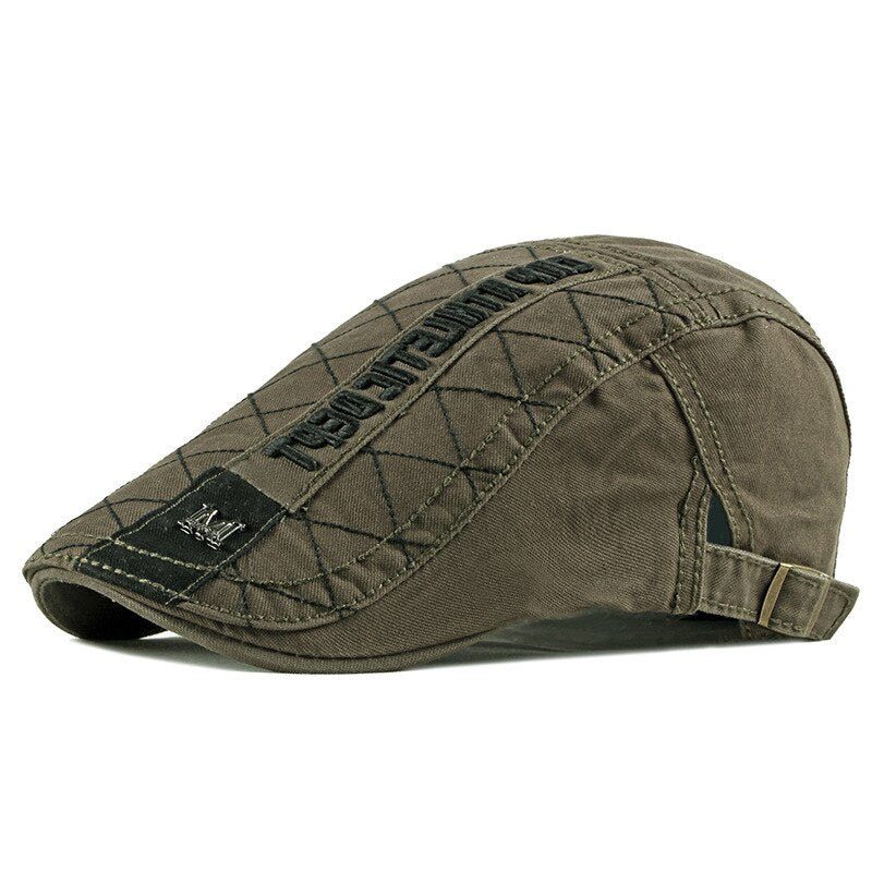 Casual Men's Hats Retro Berets Hat For Women Cotton Visors Embroidery Herringbone Flat Caps Artist Peaked Newsboy Cap