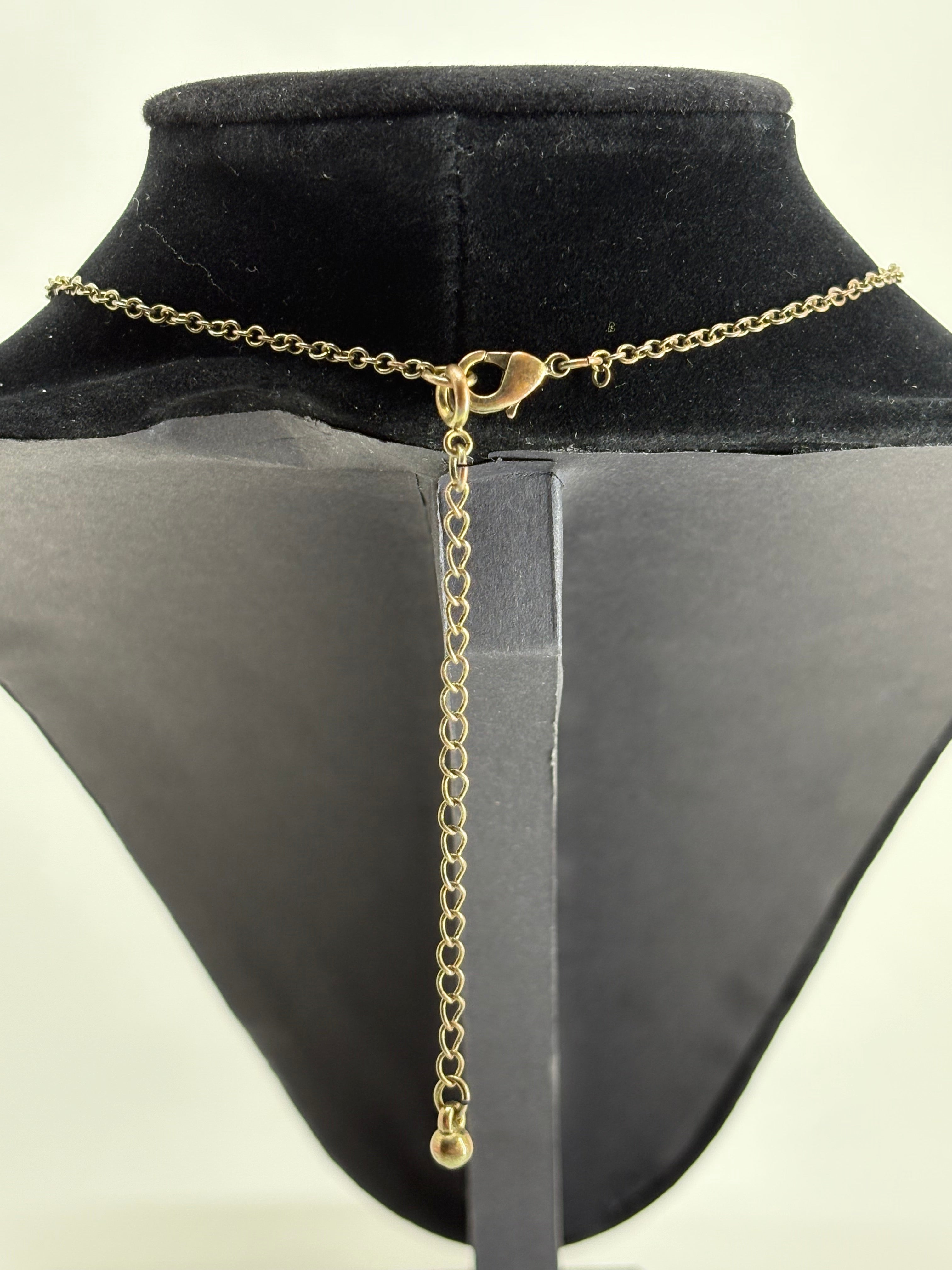 Vintage Avon Necklace with Ruby Red Rhinestones 10"