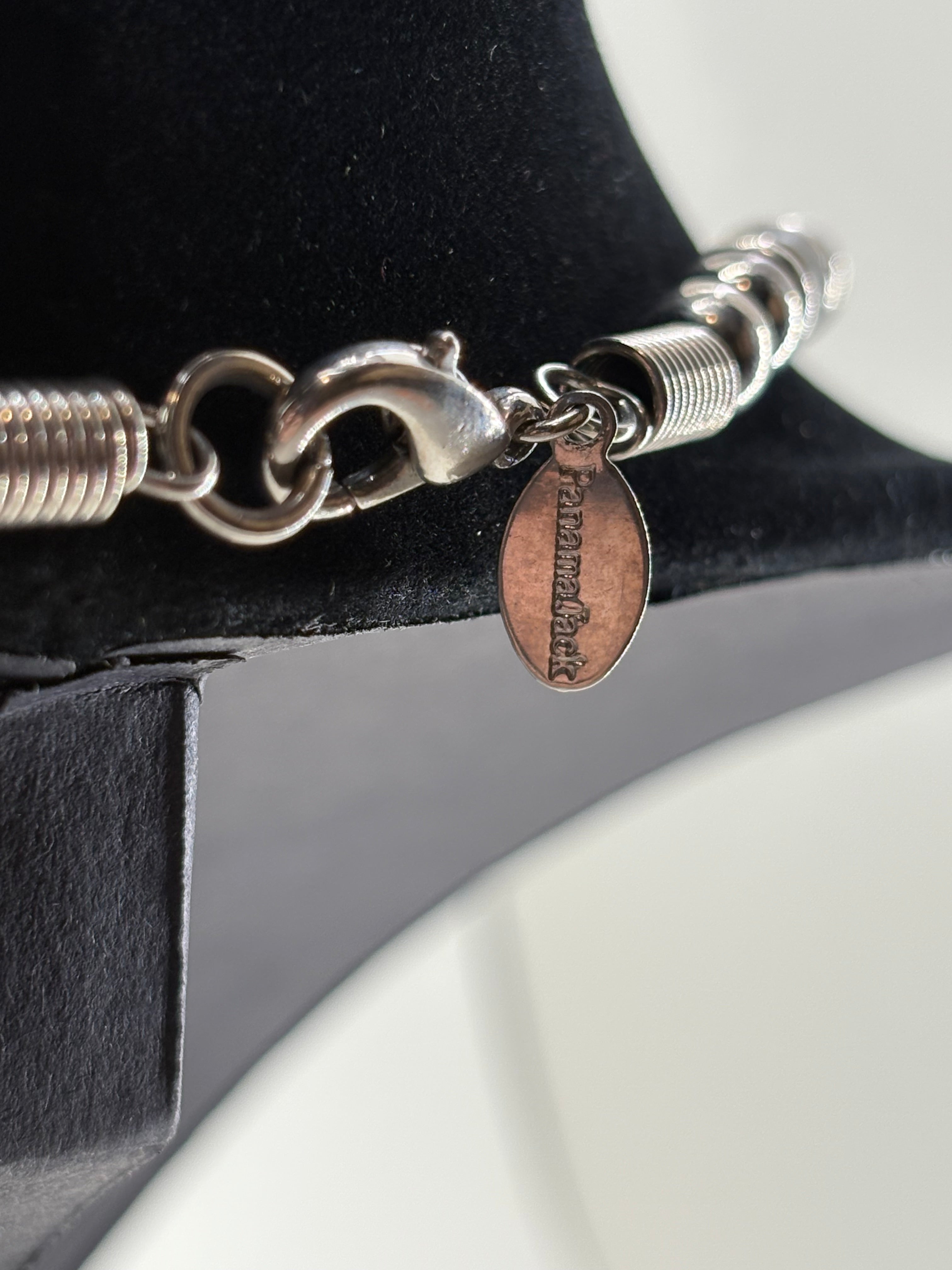 Retro Panama Jack Stainless Steel Beaded Necklace 8.5"