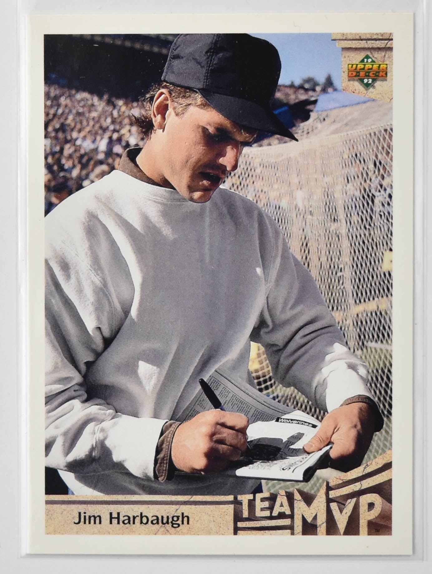 Jim Harbaugh Team MVP Chicago Bears Upper Deck 1992