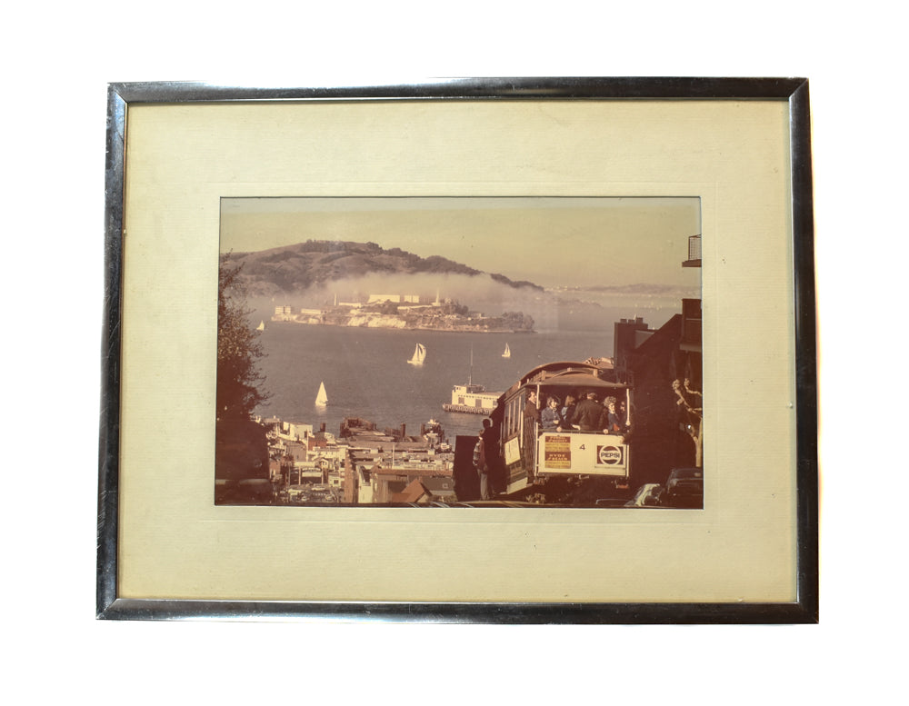 MIKE YUSCHENKOFF Photograph Framed San Francisco California BAY Alcatraz Rail Cart