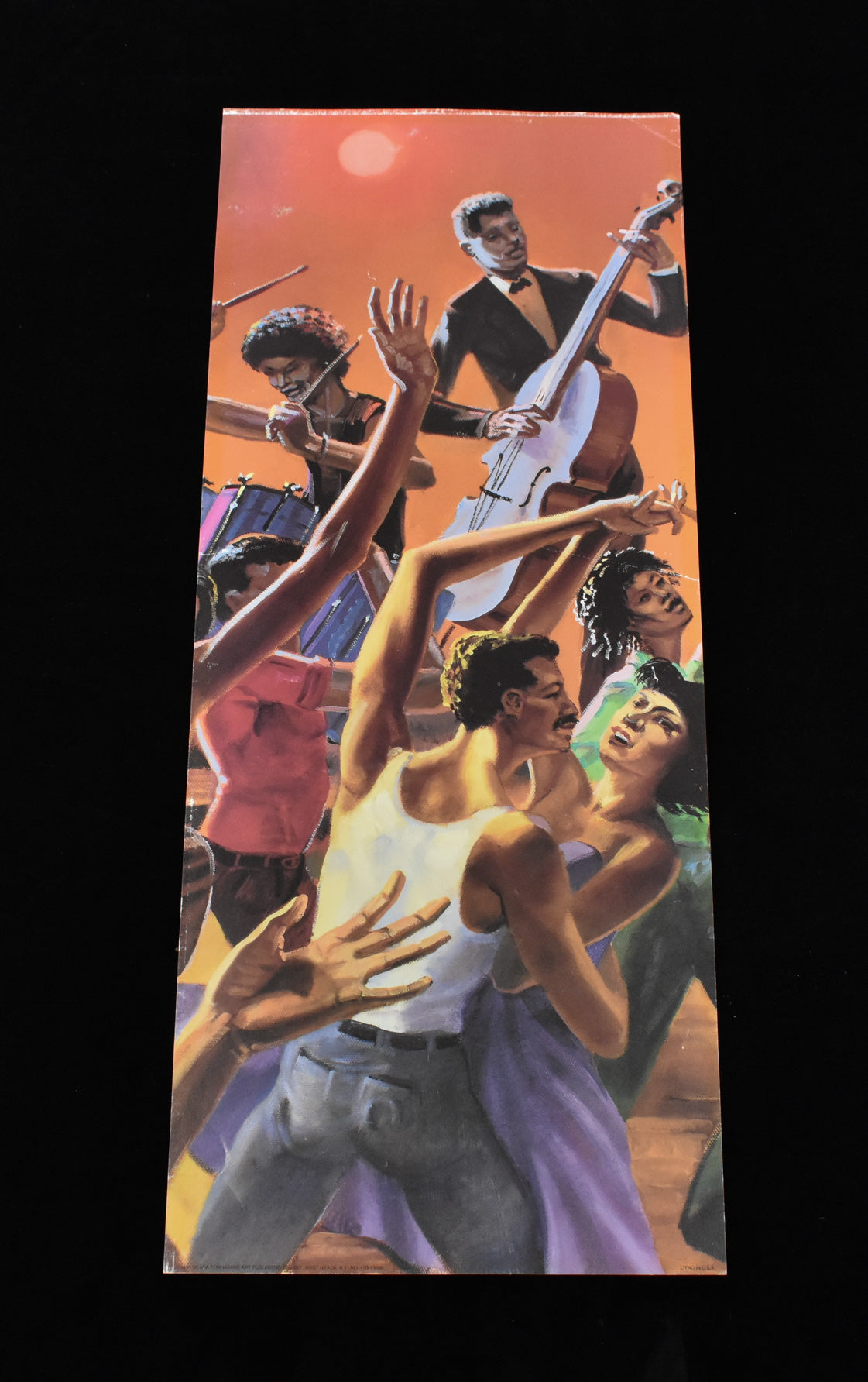 African American Dance Blue Jazz Painting Reprint 1991 Used Unknown Artist