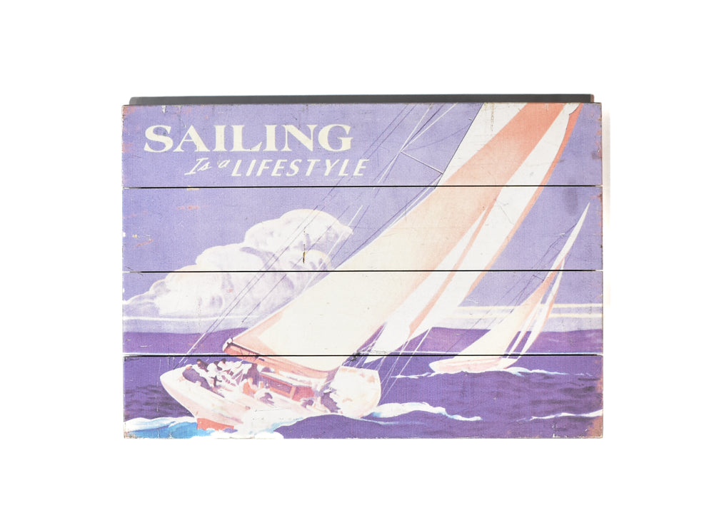 Sailing Is a Life Style Wood Plank 14 x 20 Used Home Decor Wall Art