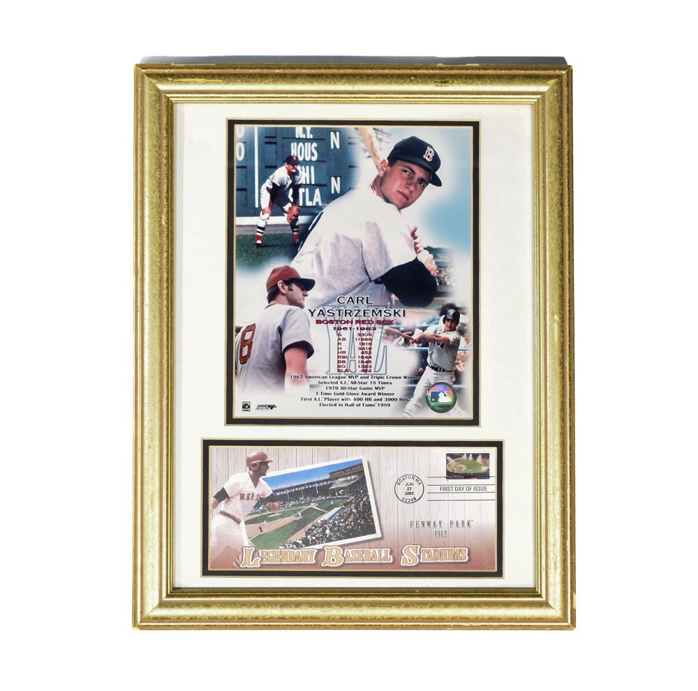 Gold Framed Carl Yastrzemski Boston Red Sox 1961 - 1983 Framed Photos Fenway Park
