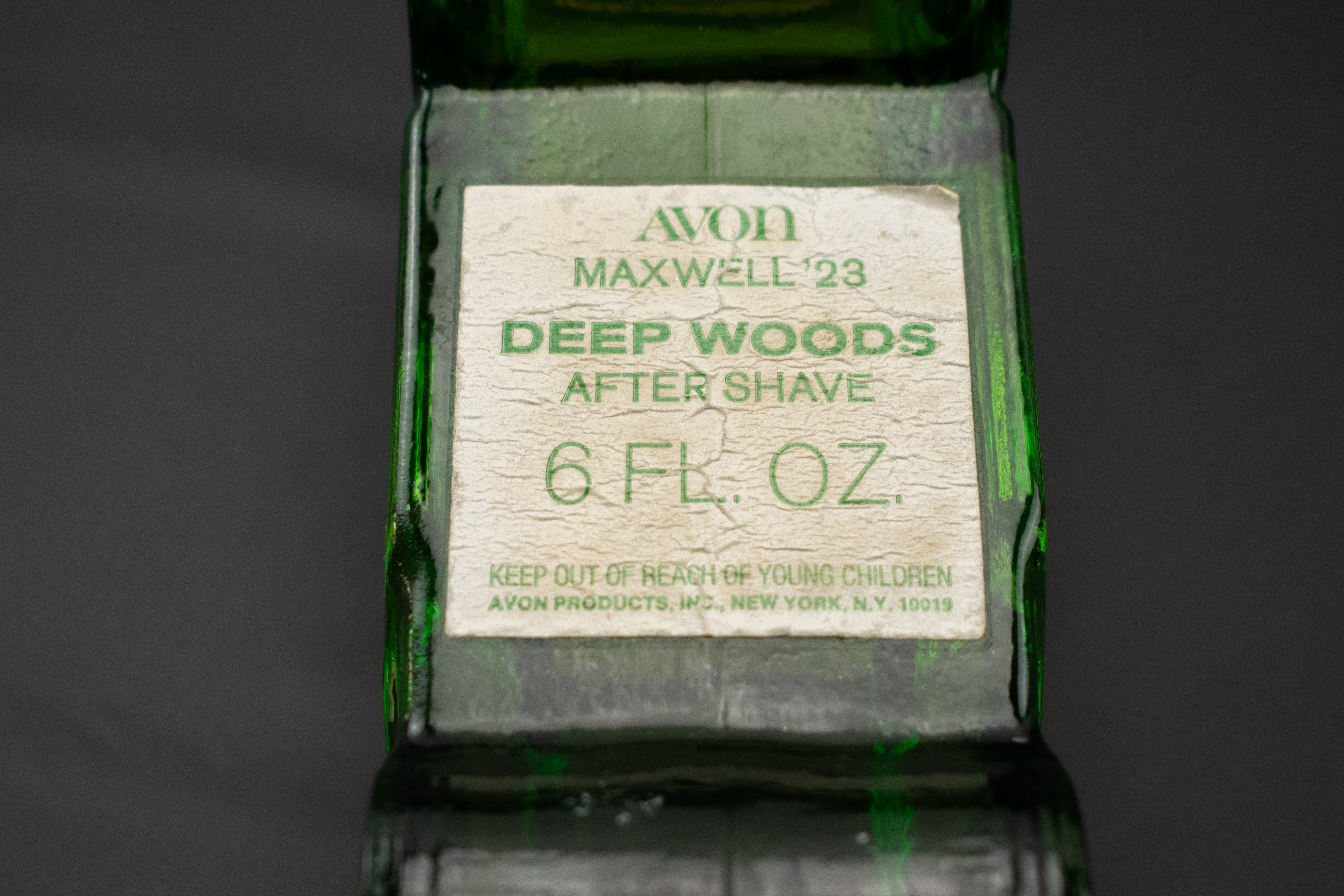 Avon Maxwell 23 Deep Woods After Shave used bottle 6 FL. Oz Filled Bottle Green