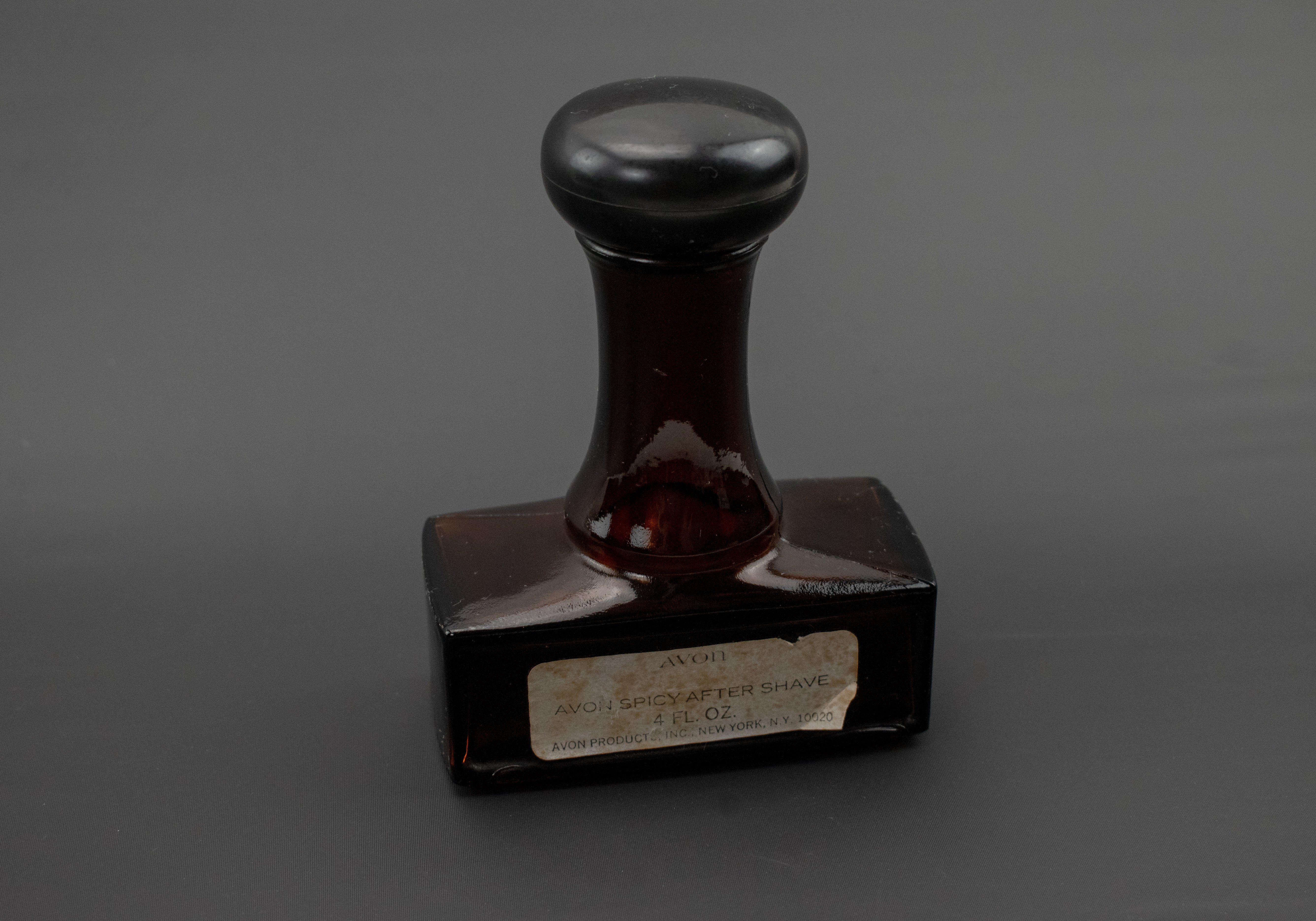 Avon Bottle Used Glass Stamp Paid Decanter Brown