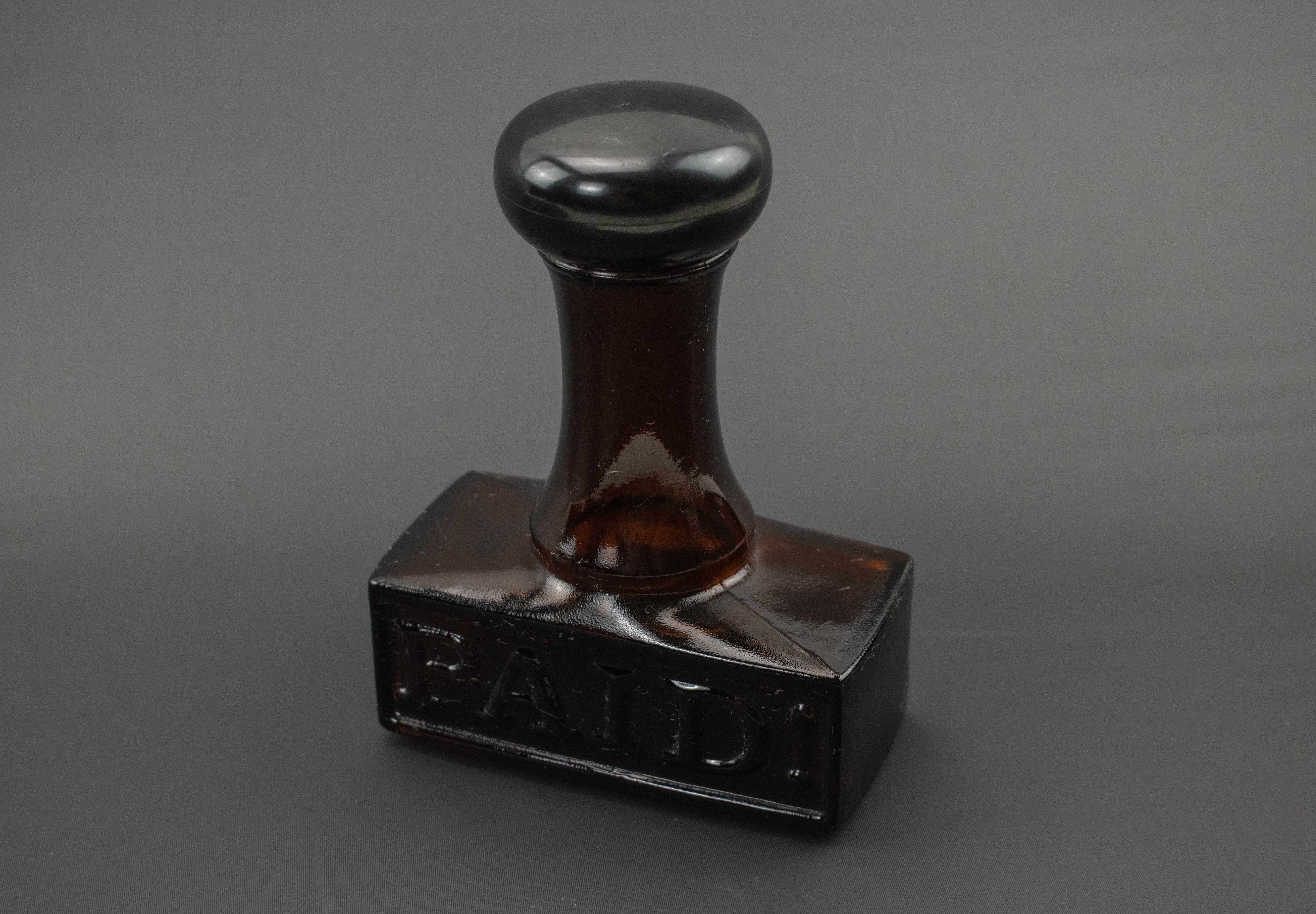 Avon Bottle Used Glass Stamp Paid Decanter Brown