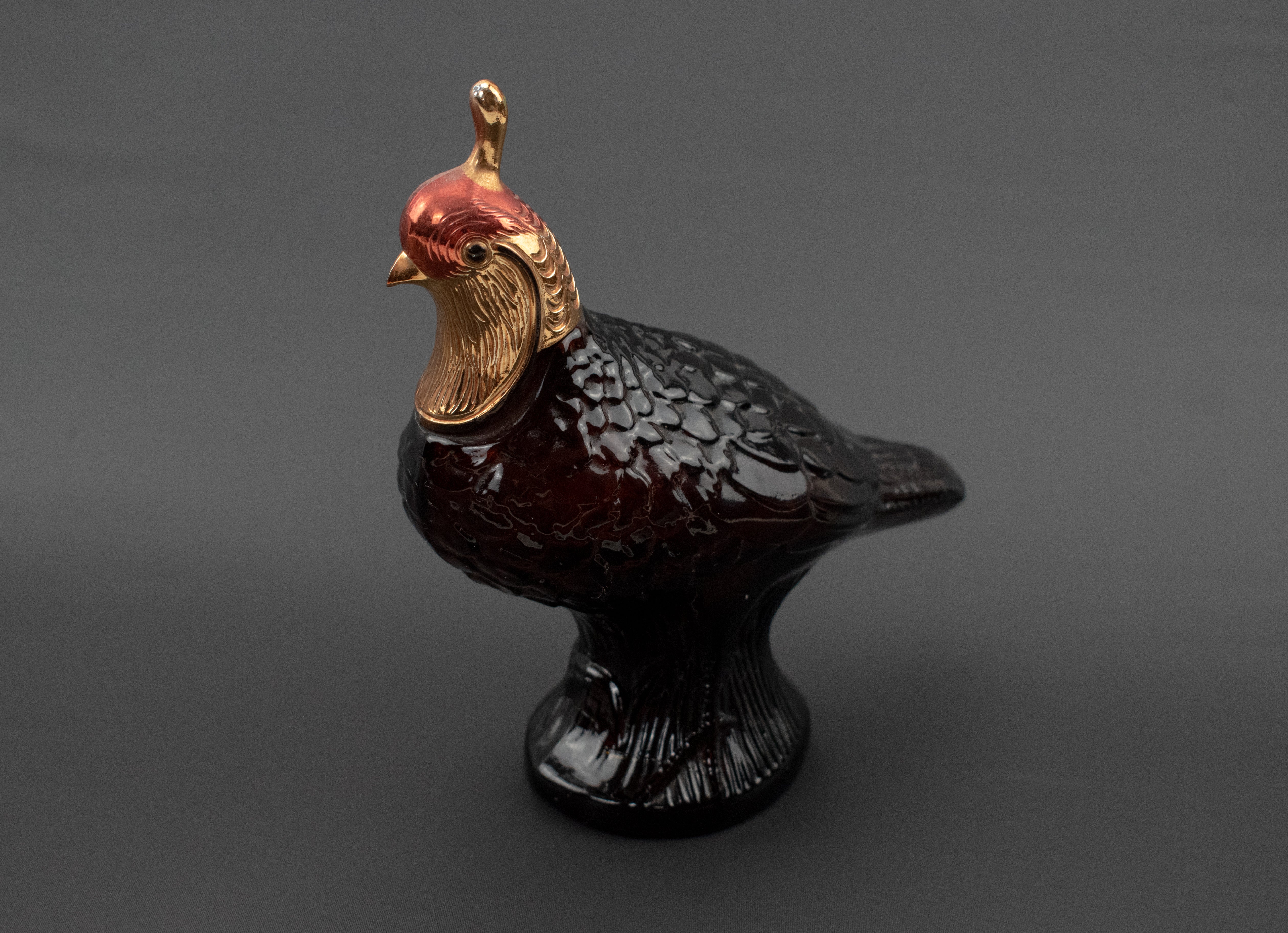 Avon Bottle Used Glass Bottle Bird Quail Decanter Brown Vintage