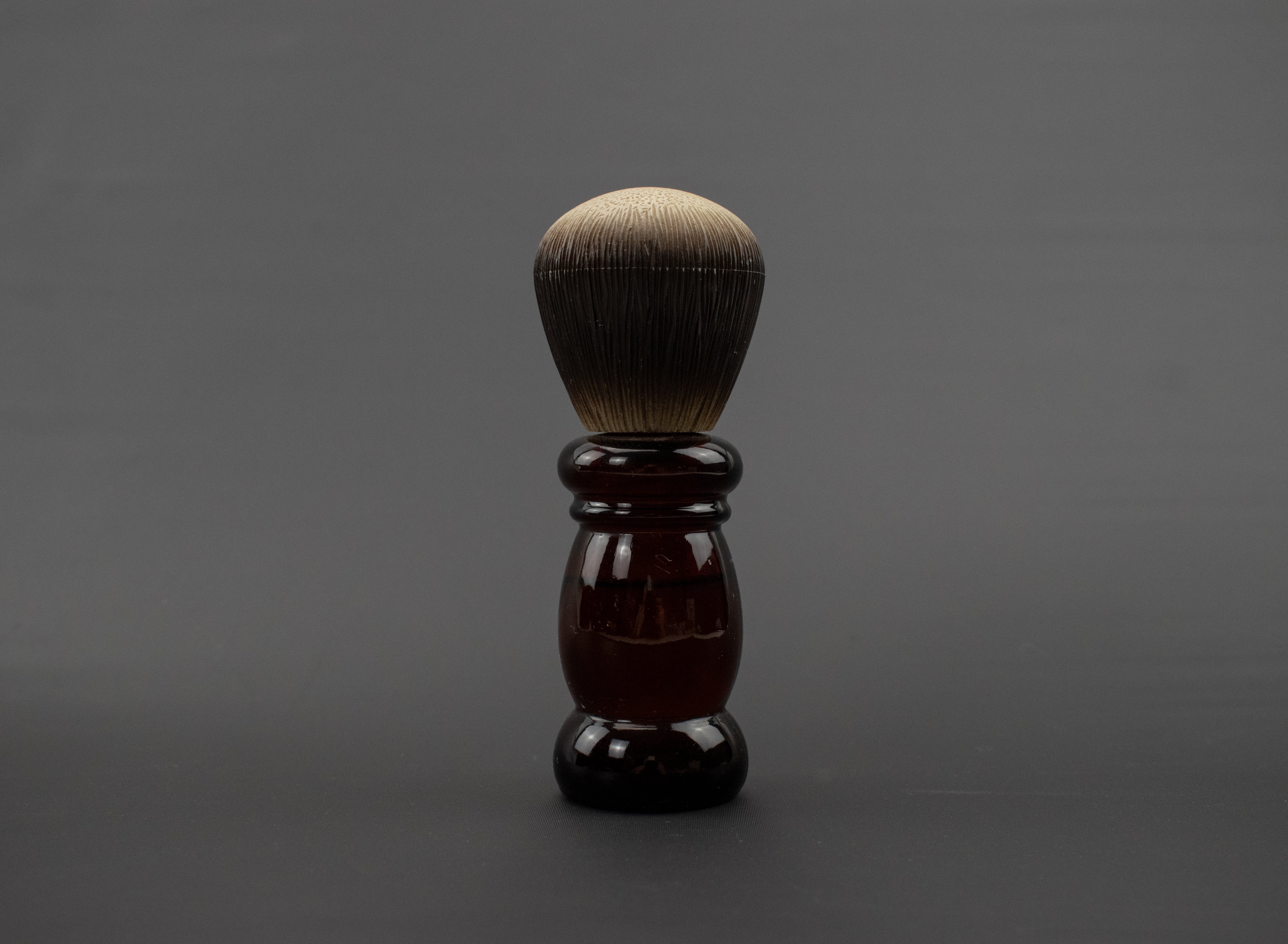 Avon Bottle Glass Brush Brown Barber Shop Decanter Shaving Brush