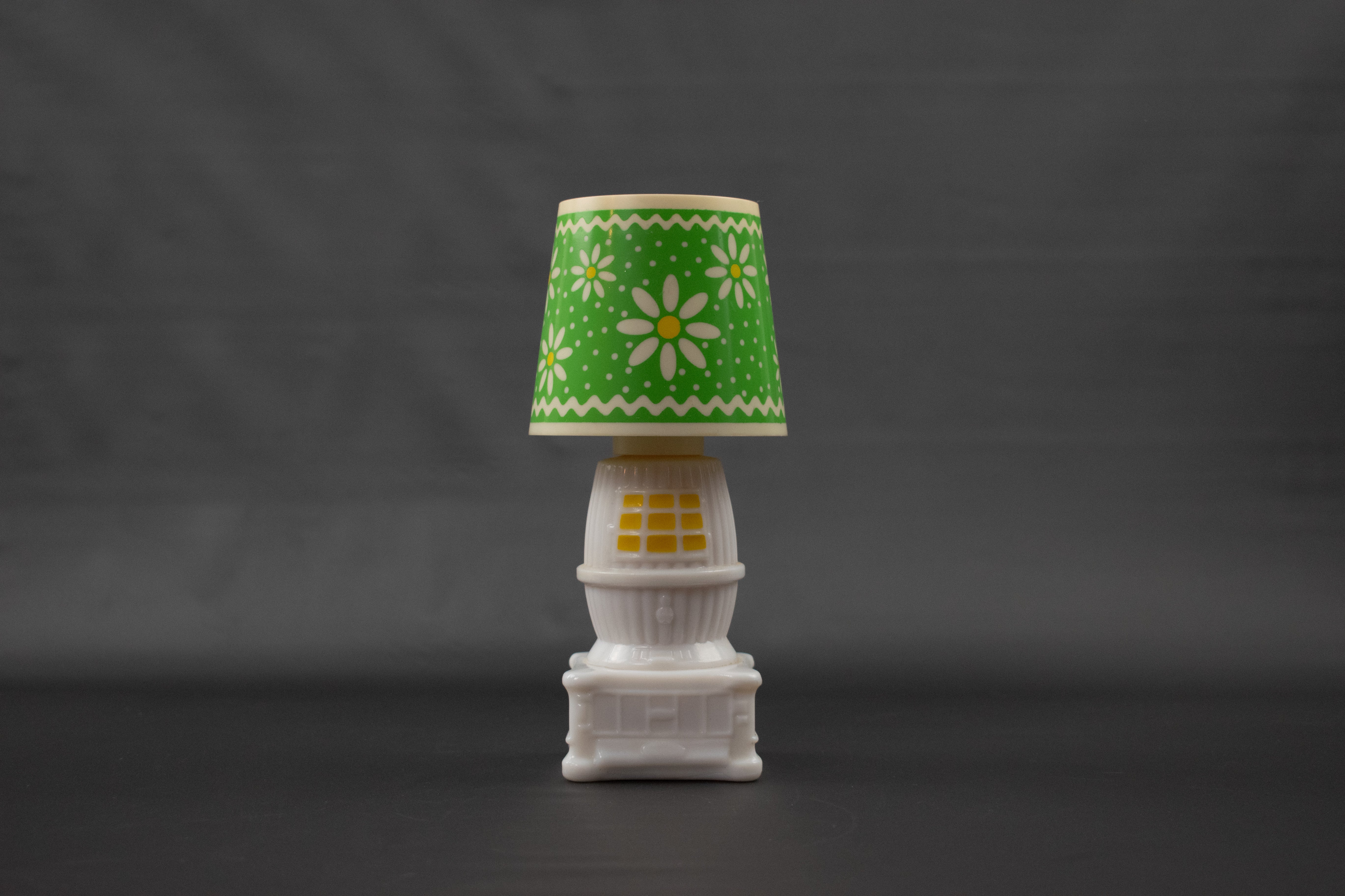 Avon Bottle Green White Glass Lamp Decanter Used