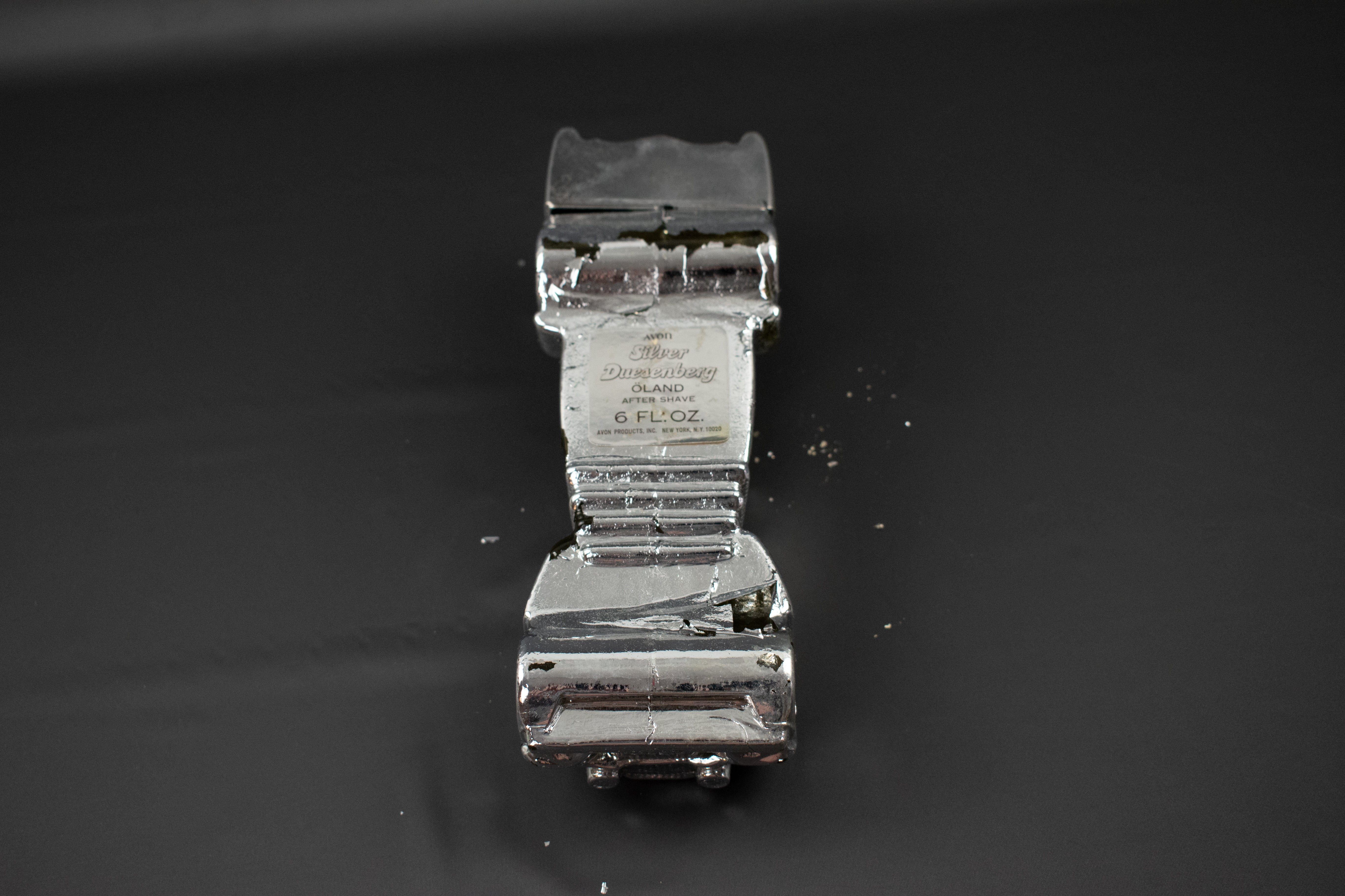 Avon Silver Duesenberg Oland Aftershave 6fl oz used empty