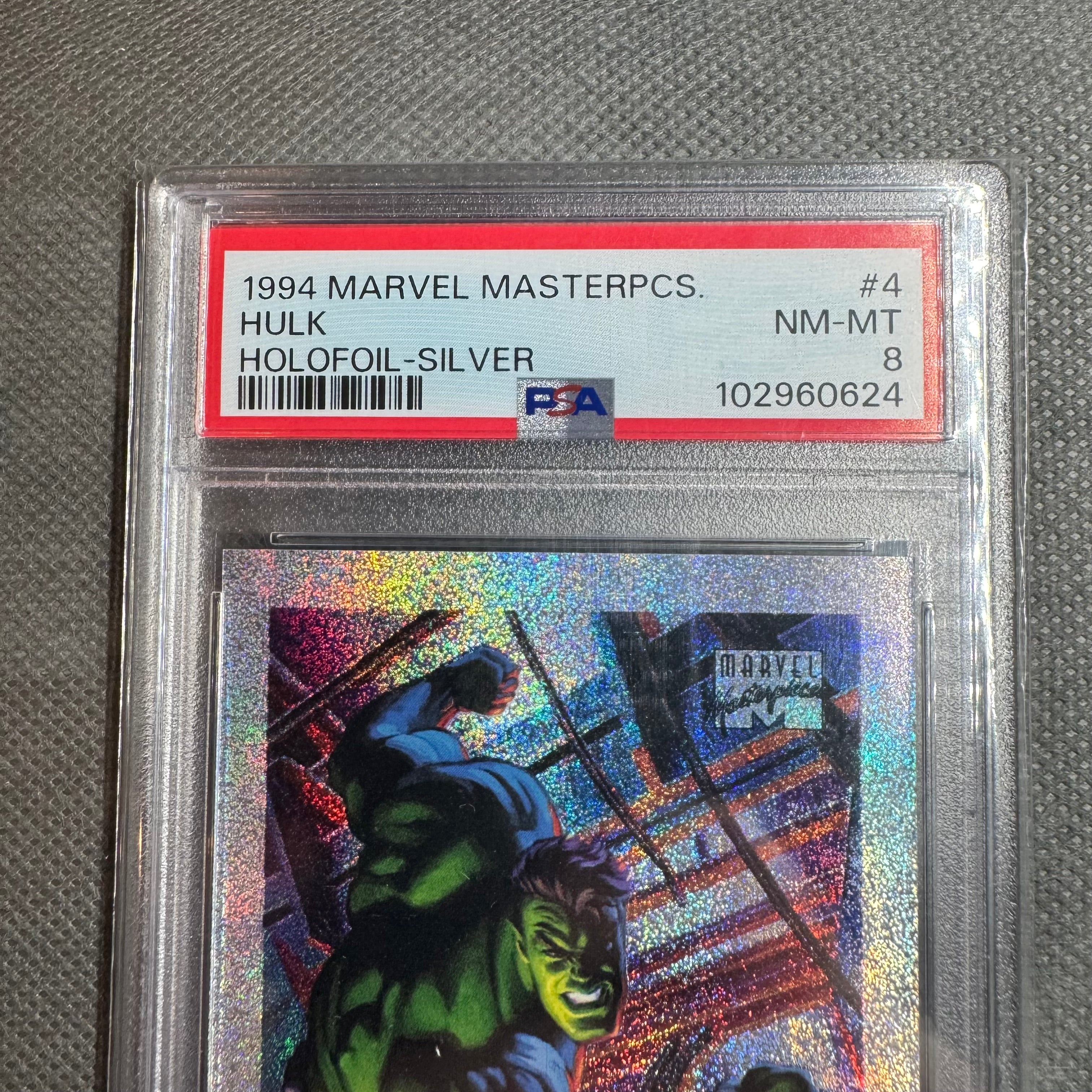 1994 Marvel Masterpieces Hulk #4 Silver Holofoil Silver PSA 8