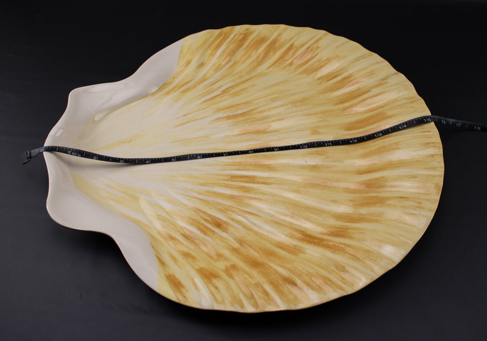 Serving Plate Yellow Seashell Plastic Table Plate 15inch Beach Themed Holiday