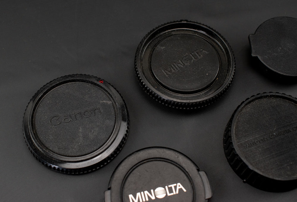Vintage Camera Lenses Caps Lot Used Minolta Toyo Optics Canon Japan