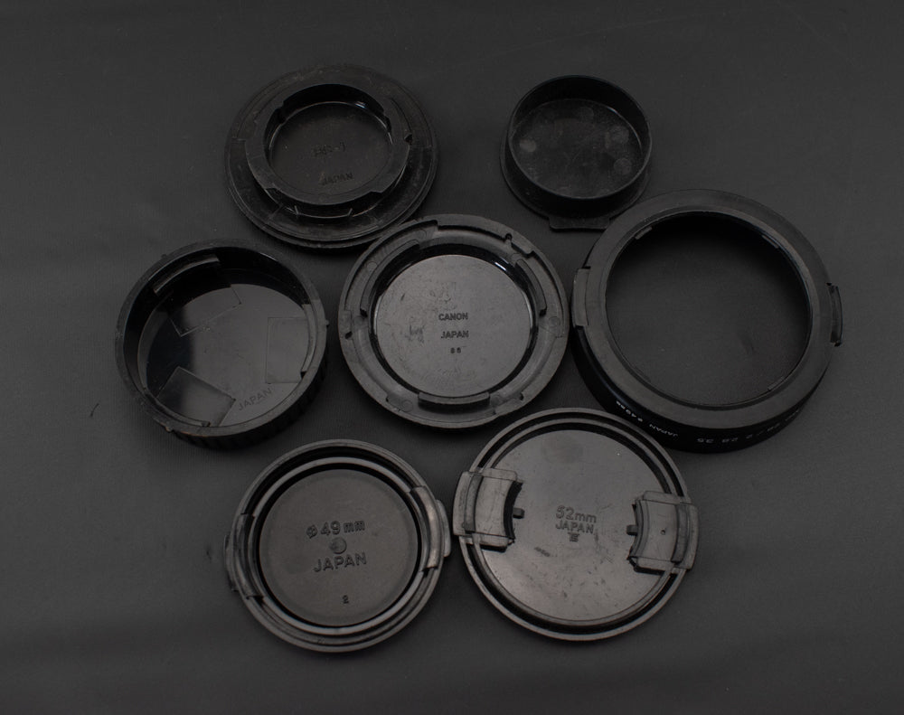 Vintage Camera Lenses Caps Lot Used Minolta Toyo Optics Canon Japan