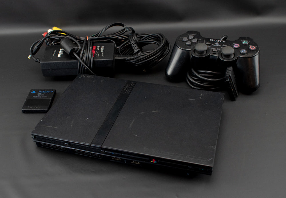 Sony Playstation 2 Video Game System Slim Black Used PS2