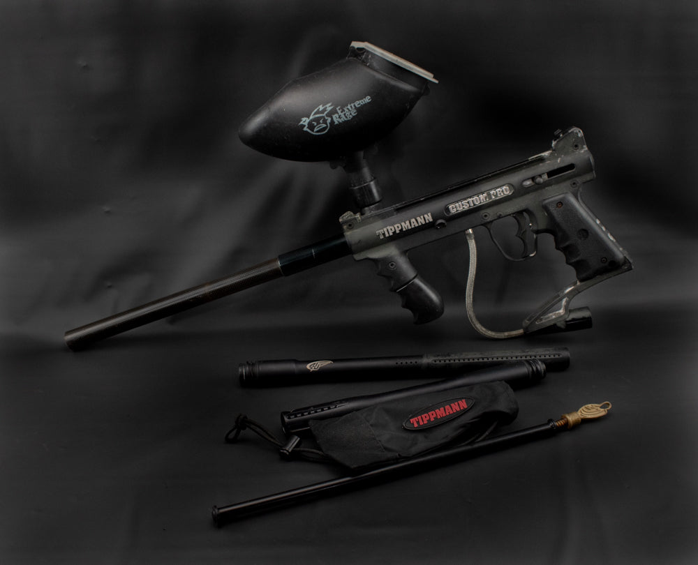 Tippmann Custom Pro Auto Trigger 3 Barrels Hopper Used Tippman Upgraded
