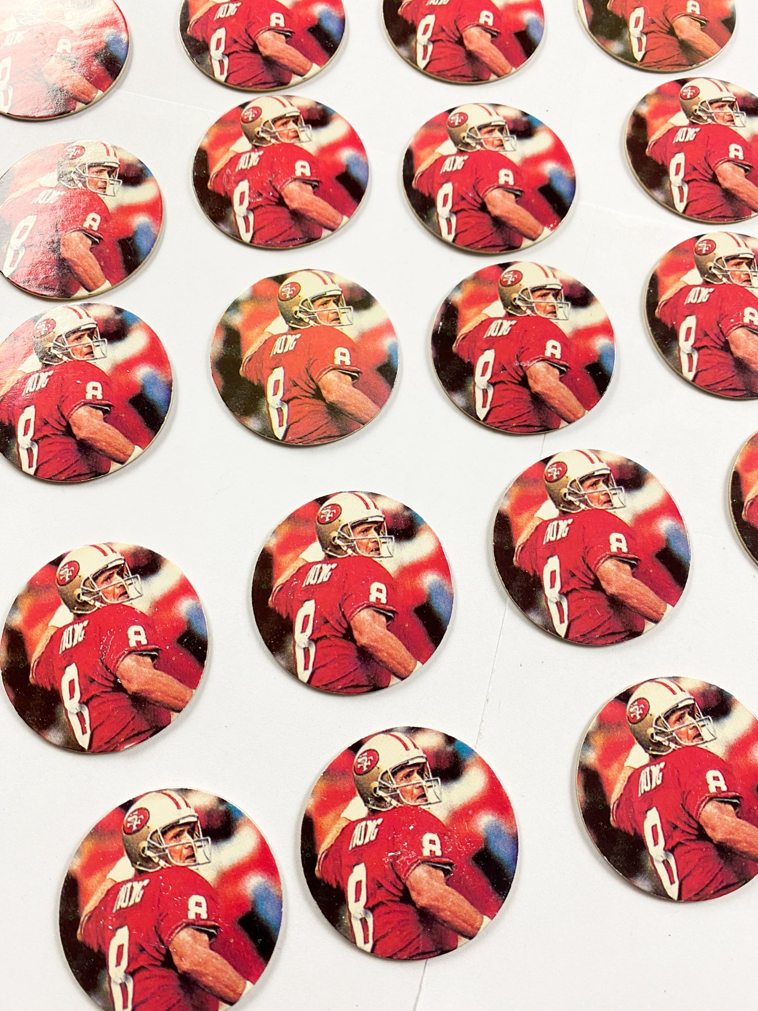 San Francisco 49ers Pogs lot Slammer Milk Cap Game Vintage Game Steve Young