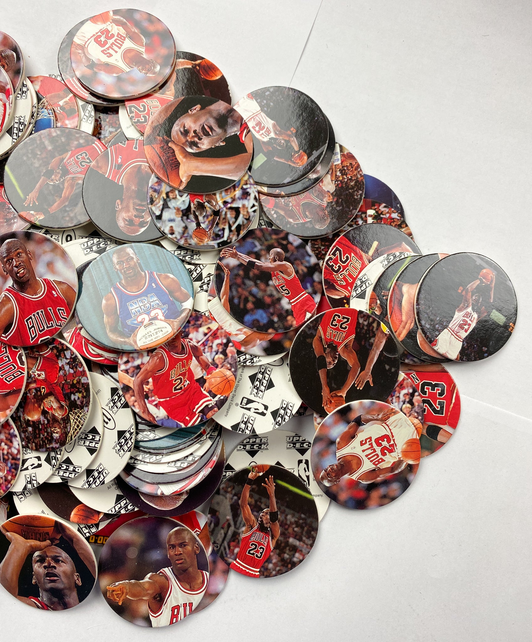 Vintage 1995 Upper Deck Milk Cap Pogs Michael Jordan Bulk Lot of 154 Jordan Pog Set