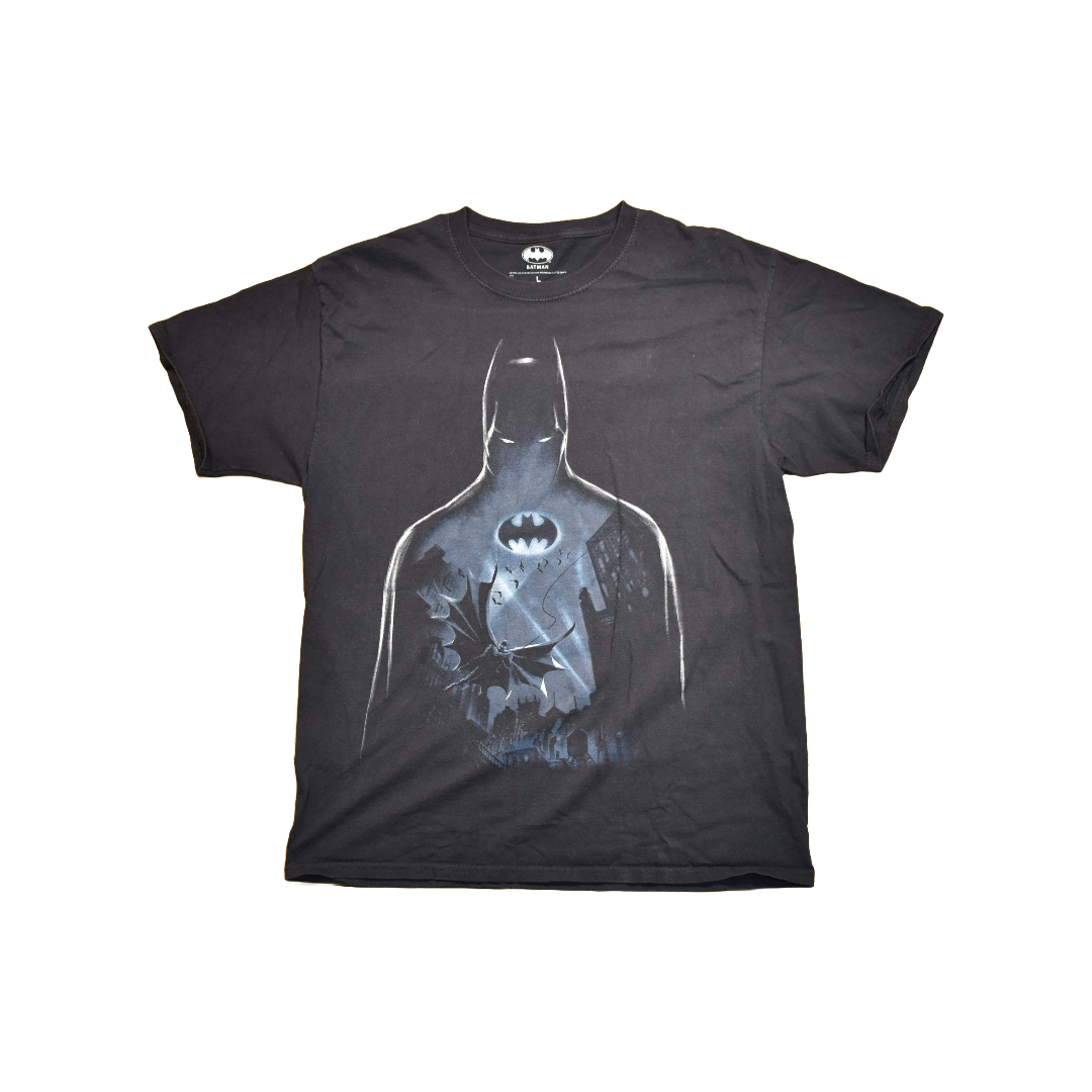 Batman Vintage T-Shirt Men Adult DC Comic's Black Bat Man Shirt Size Large